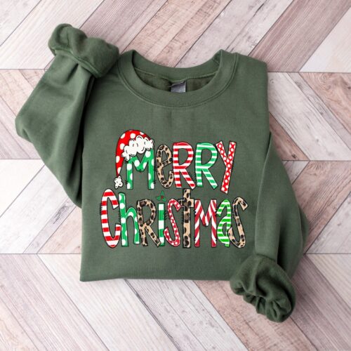 Merry Christmas Sweatshirt | Winter Holiday Hoodie image 0