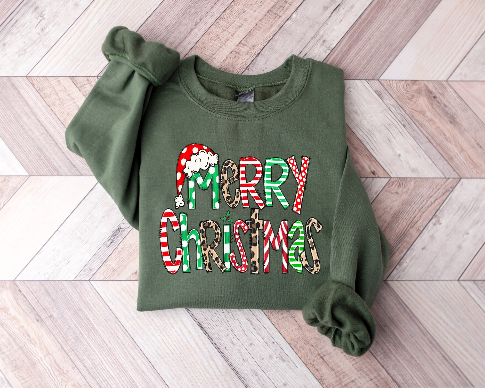 Merry Christmas Sweatshirt | Winter Holiday Hoodie image 0