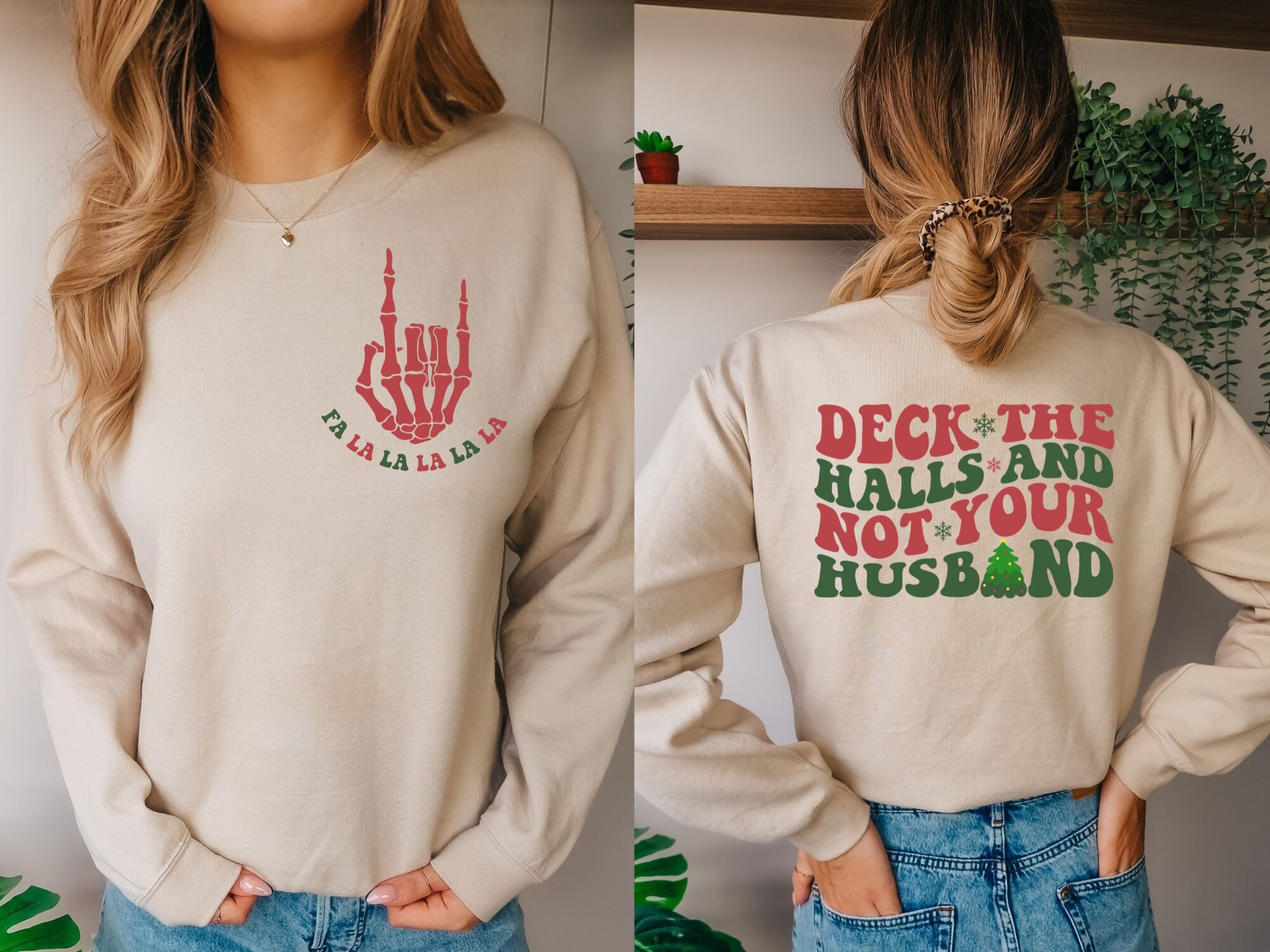 Deck the Halls Not Your Husband Shirt - Funny Christmas Tee image 0