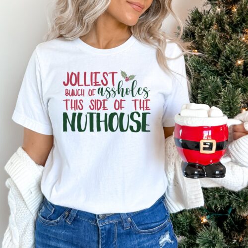 Jolliest Bunch of Assholes Sweatshirt - Funny Christmas Vacation Shirt image 0