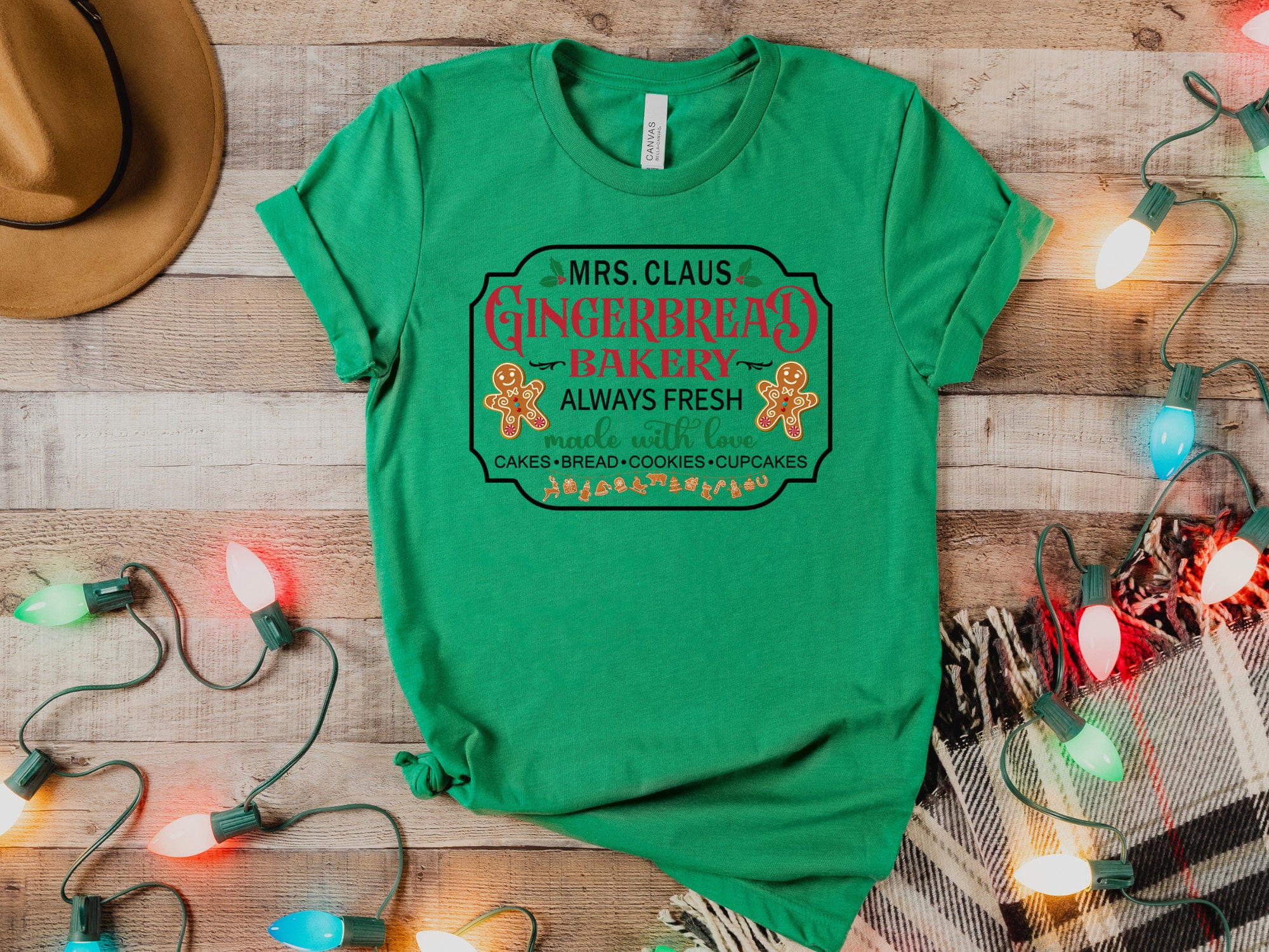 Mrs. Claus Gingerbread Christmas Shirt - Festive Bakery Design image 4