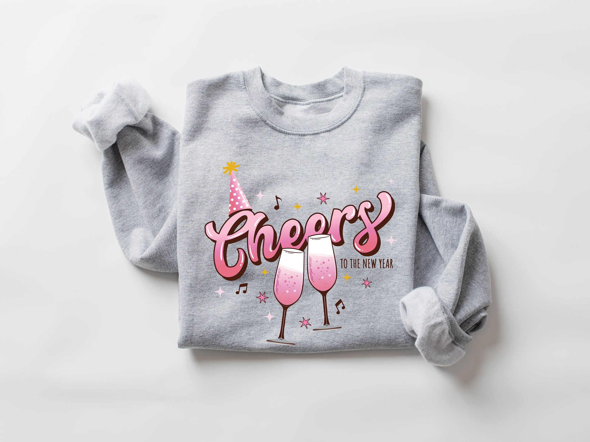 Cheers To The New Year Sweatshirt 2024 Happy New Year Shirt New Years Christmas image 3