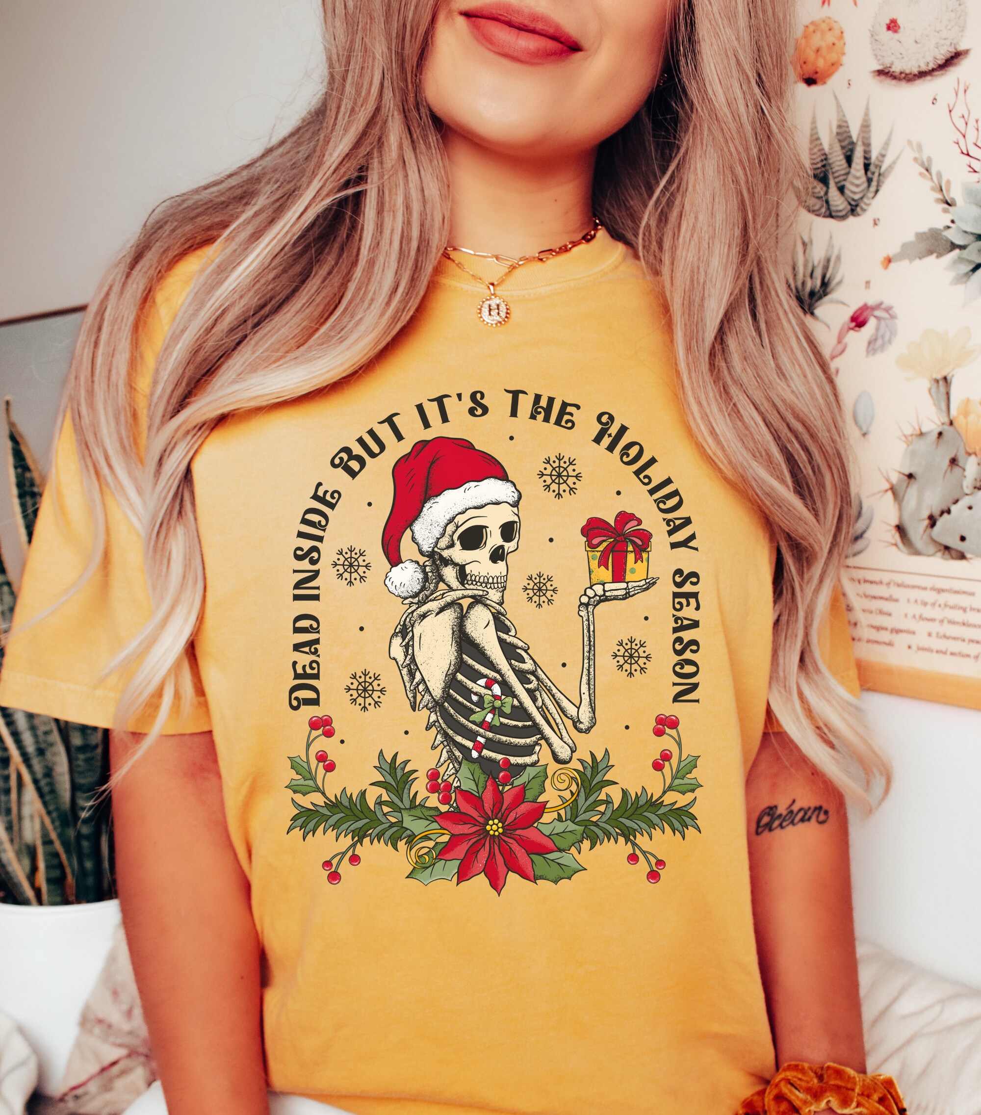 Dead Inside But It's The Holiday Season Christmas Shirt image 2