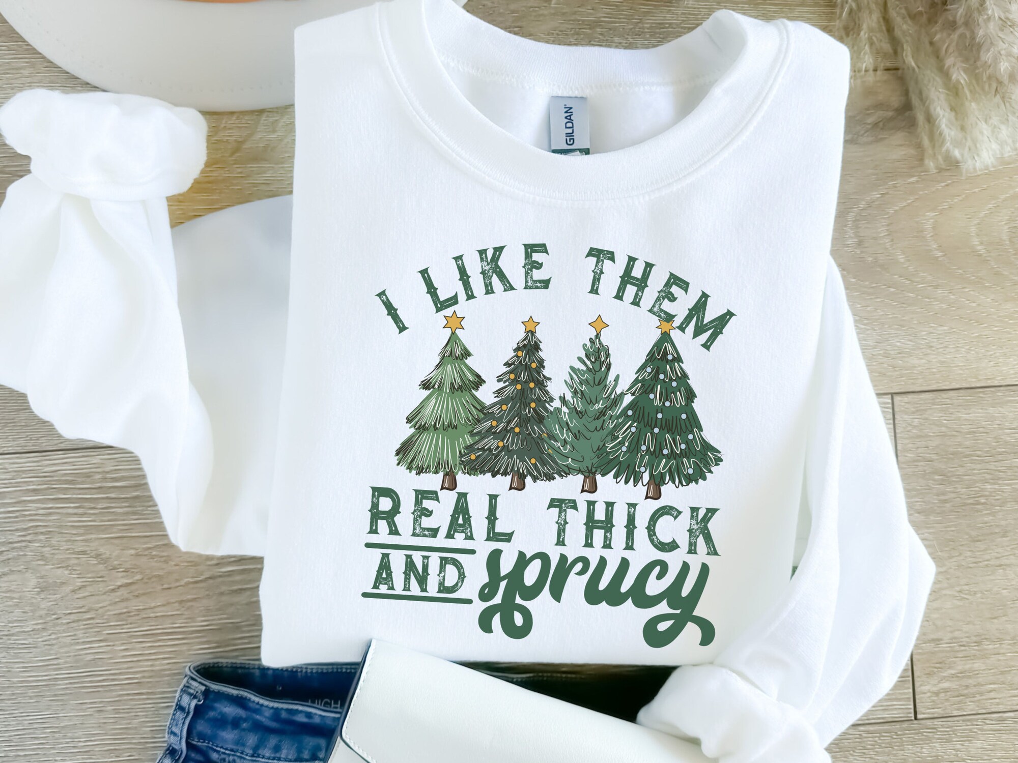 I Like Them Real Thick Sweatshirt - Funny Women's Christmas Gift image 5