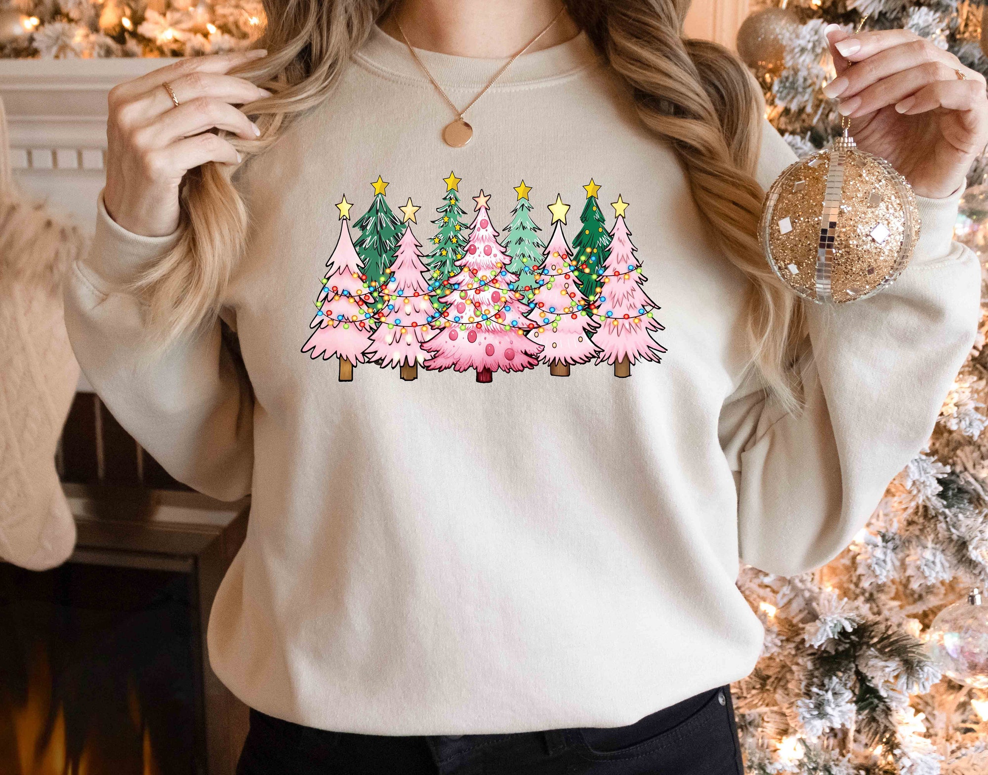 Christmas Tree Sweatshirt | Cake Sweater & Tis The Season Tee image 2