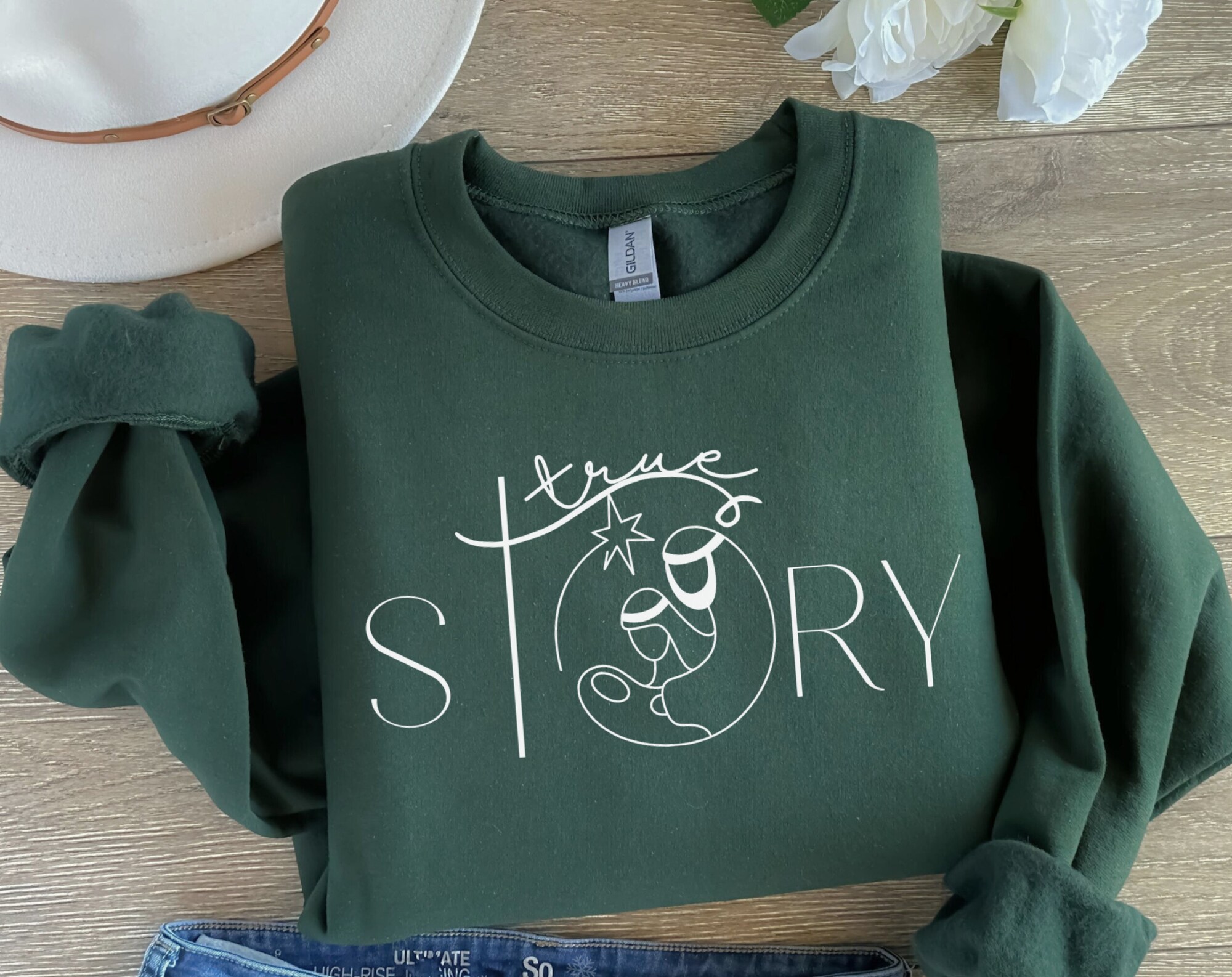 True Story Nativity Sweatshirt: Christmas Jesus Tee for the Holiday image 3