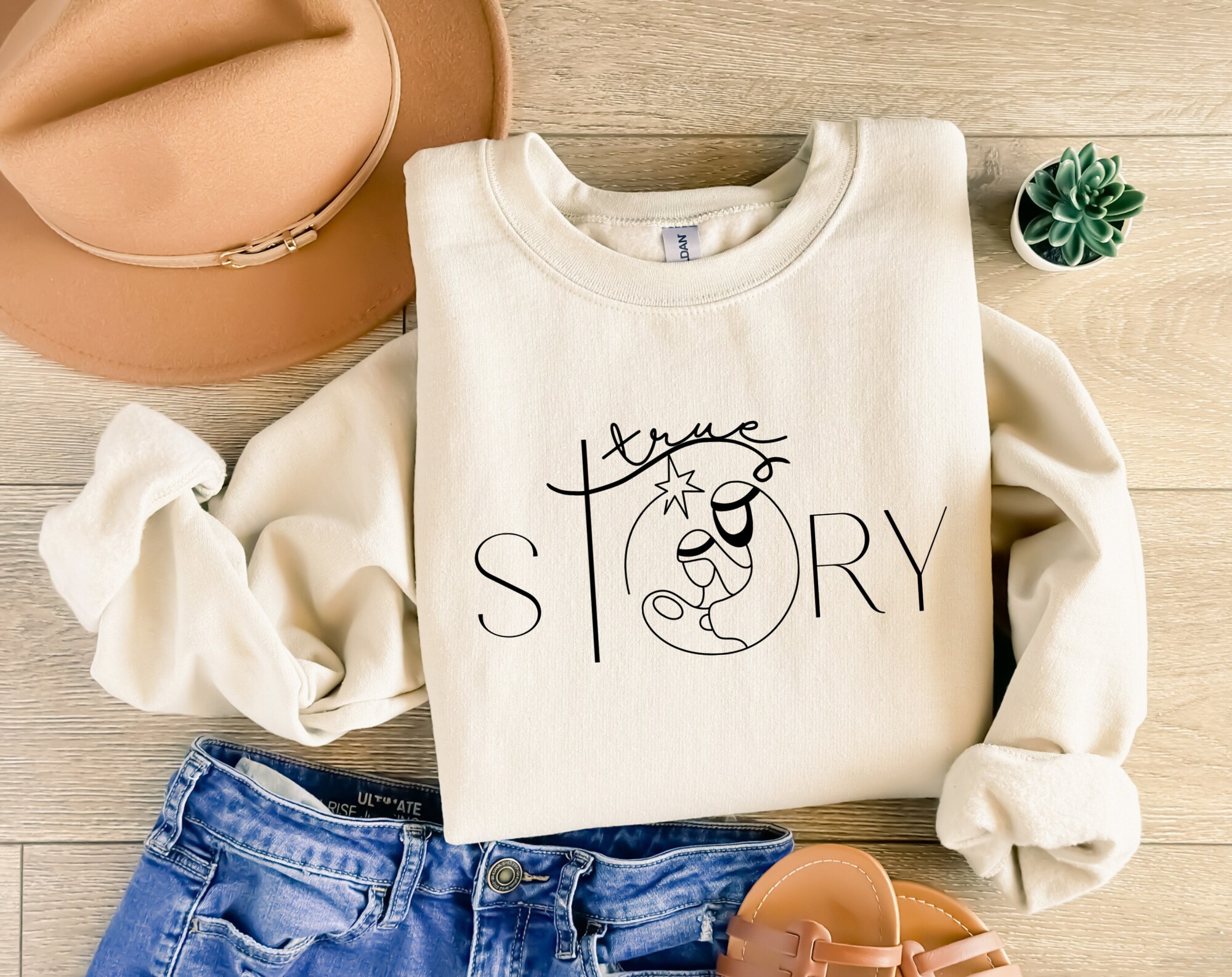 True Story Nativity Sweatshirt: Christmas Jesus Tee for the Holiday image 0