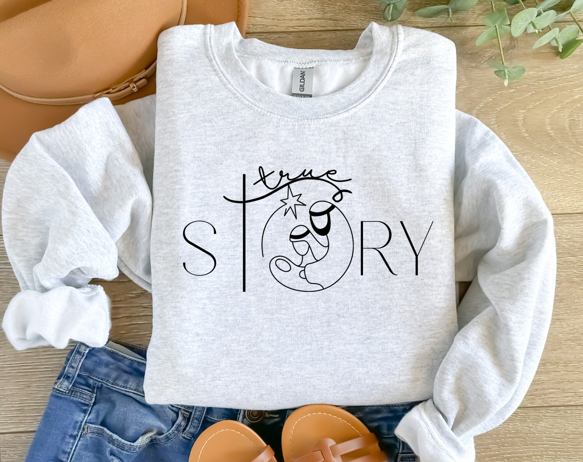 True Story Nativity Sweatshirt: Christmas Jesus Tee for the Holiday image 2