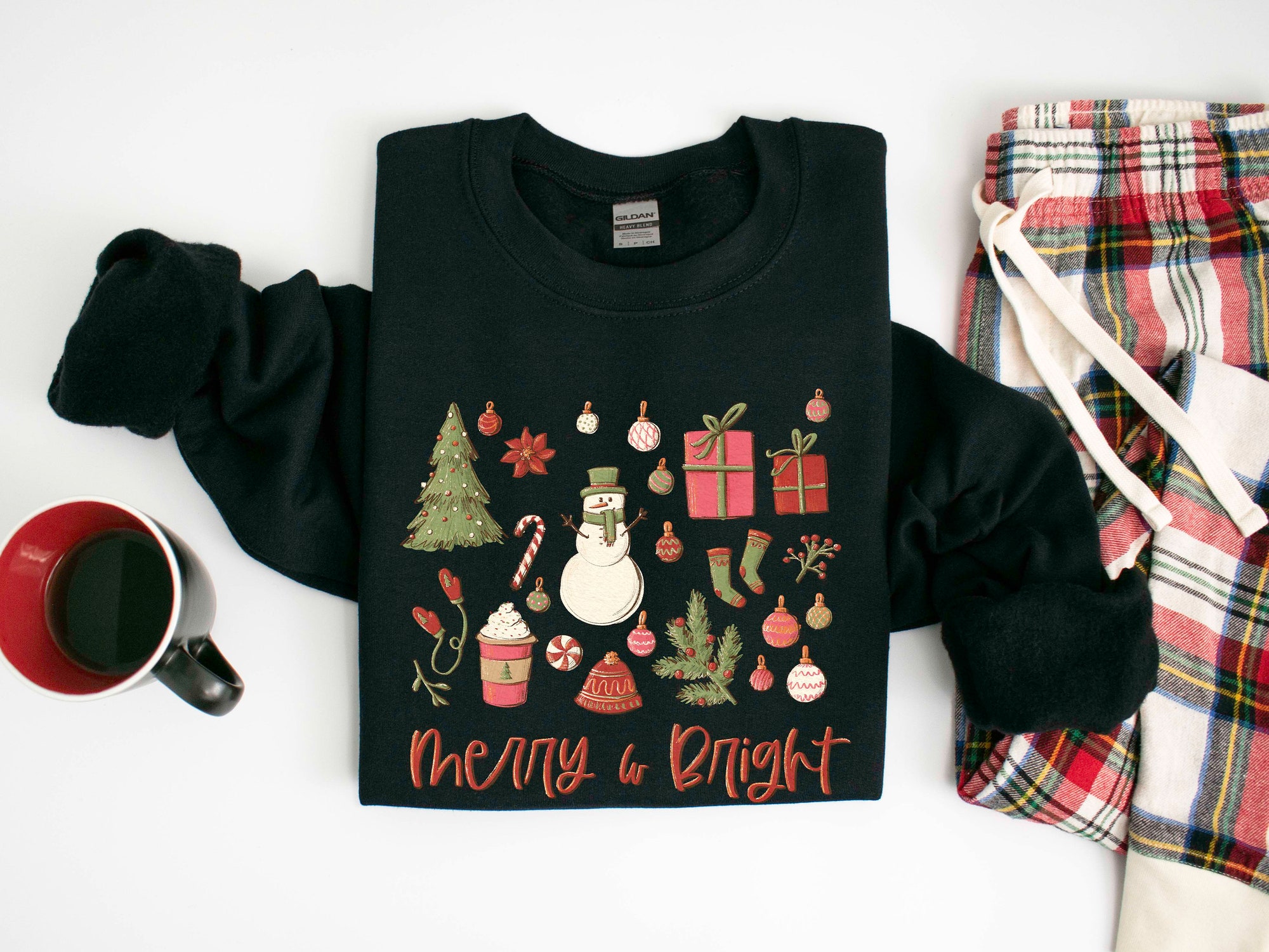 Merry and Bright Sweatshirt | Family Christmas Apparel for Women image 2