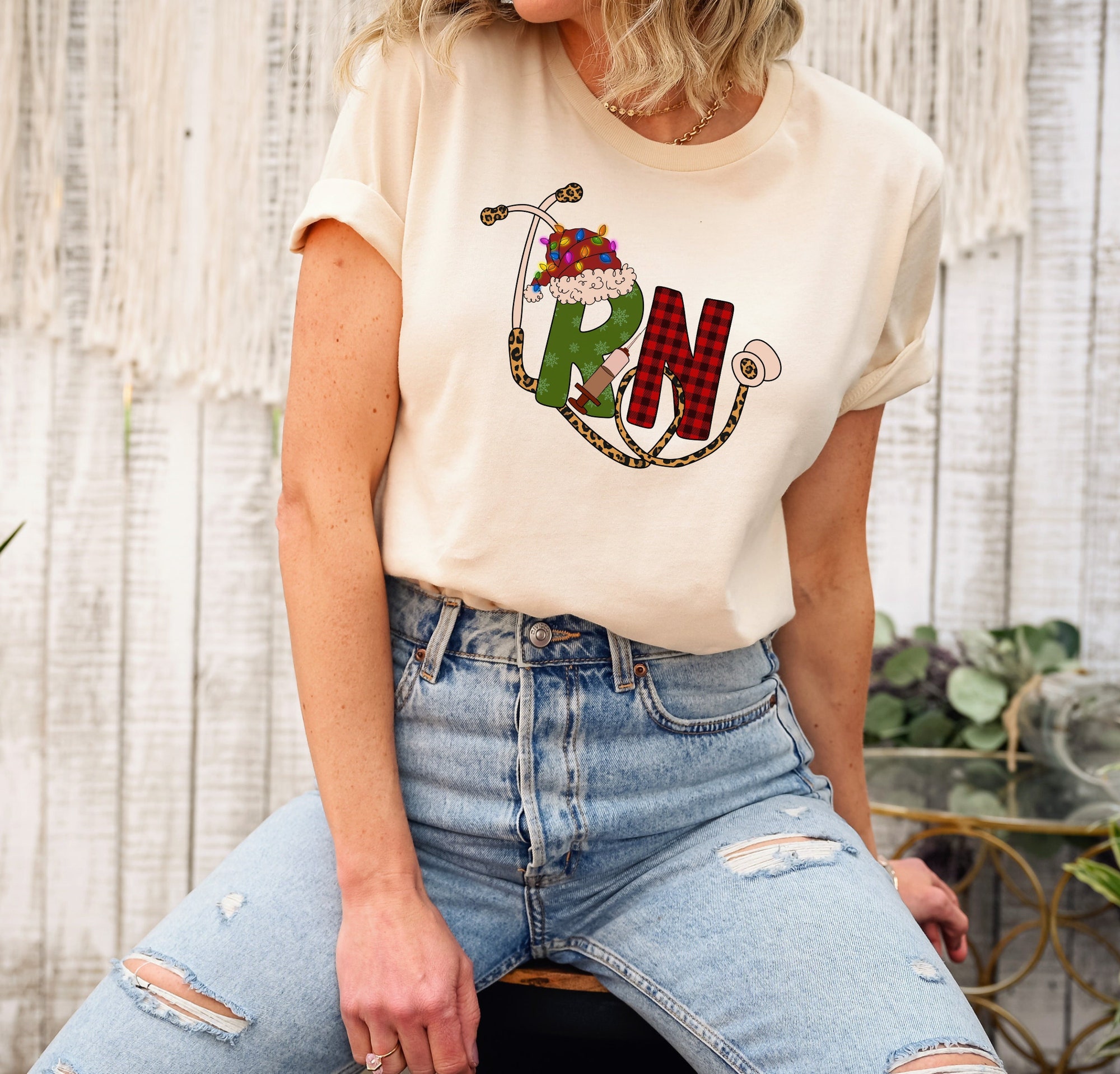 Christmas Nurse Shirt - ER RN Holiday T-Shirt Ortho Tech Peds ICU Gift image 0