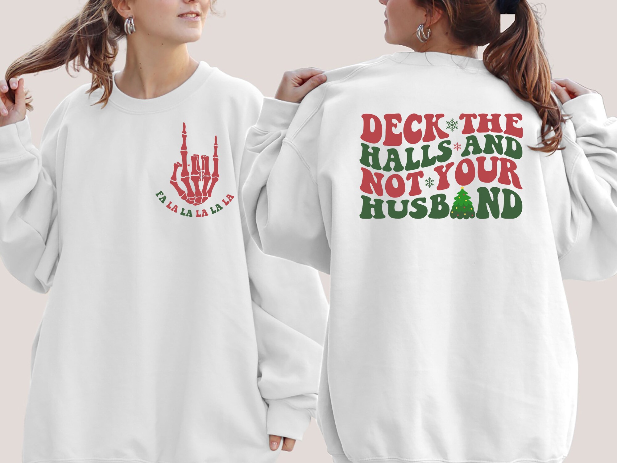 Deck the Halls Not Your Husband Shirt - Funny Christmas Tee image 3