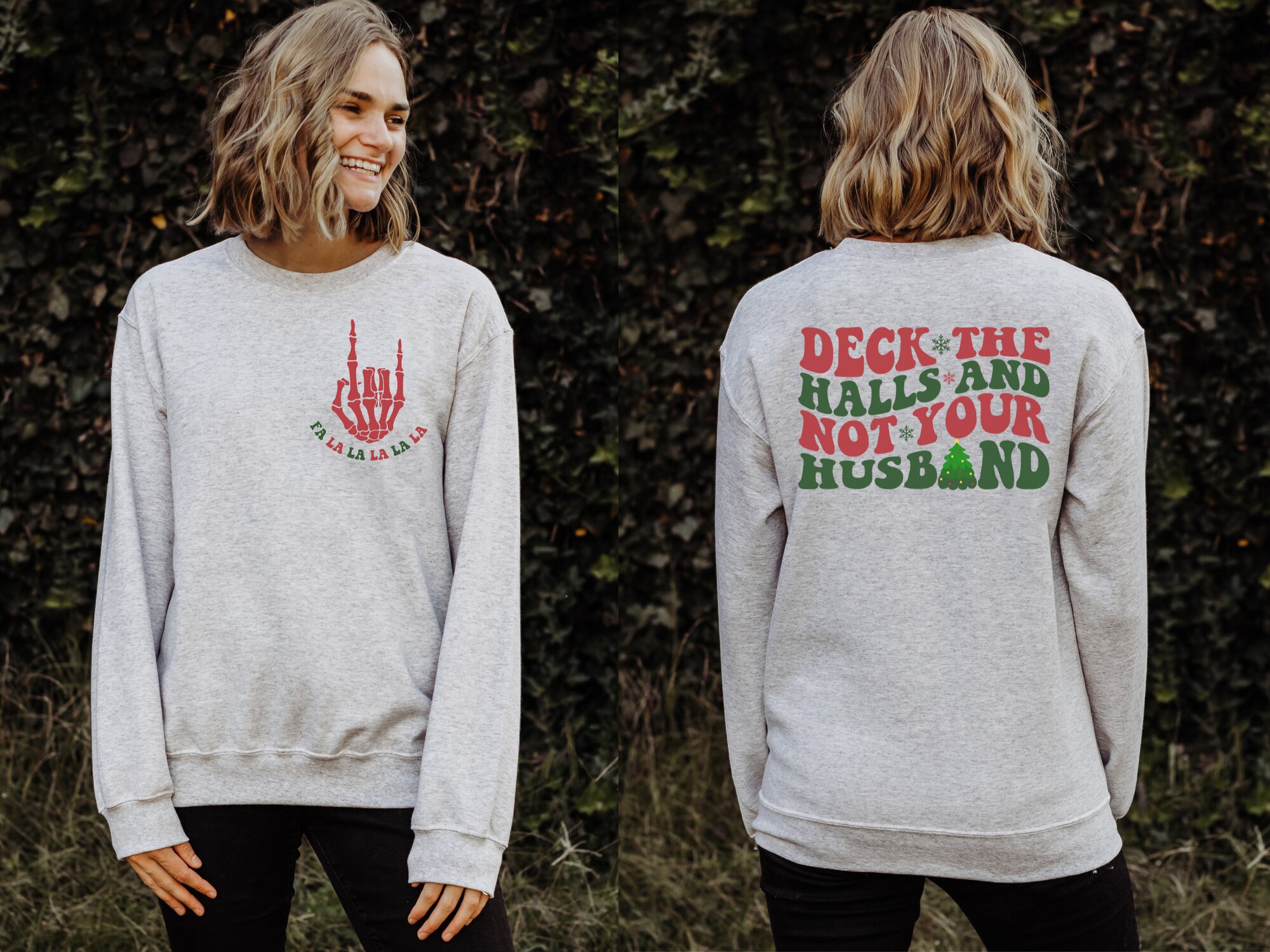 Deck the Halls Not Your Husband Shirt - Funny Christmas Tee image 1