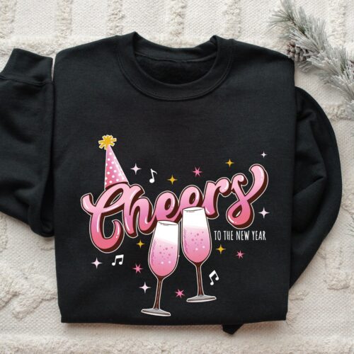 Cheers To The New Year Sweatshirt 2024 Happy New Year Shirt New Years Christmas image 0