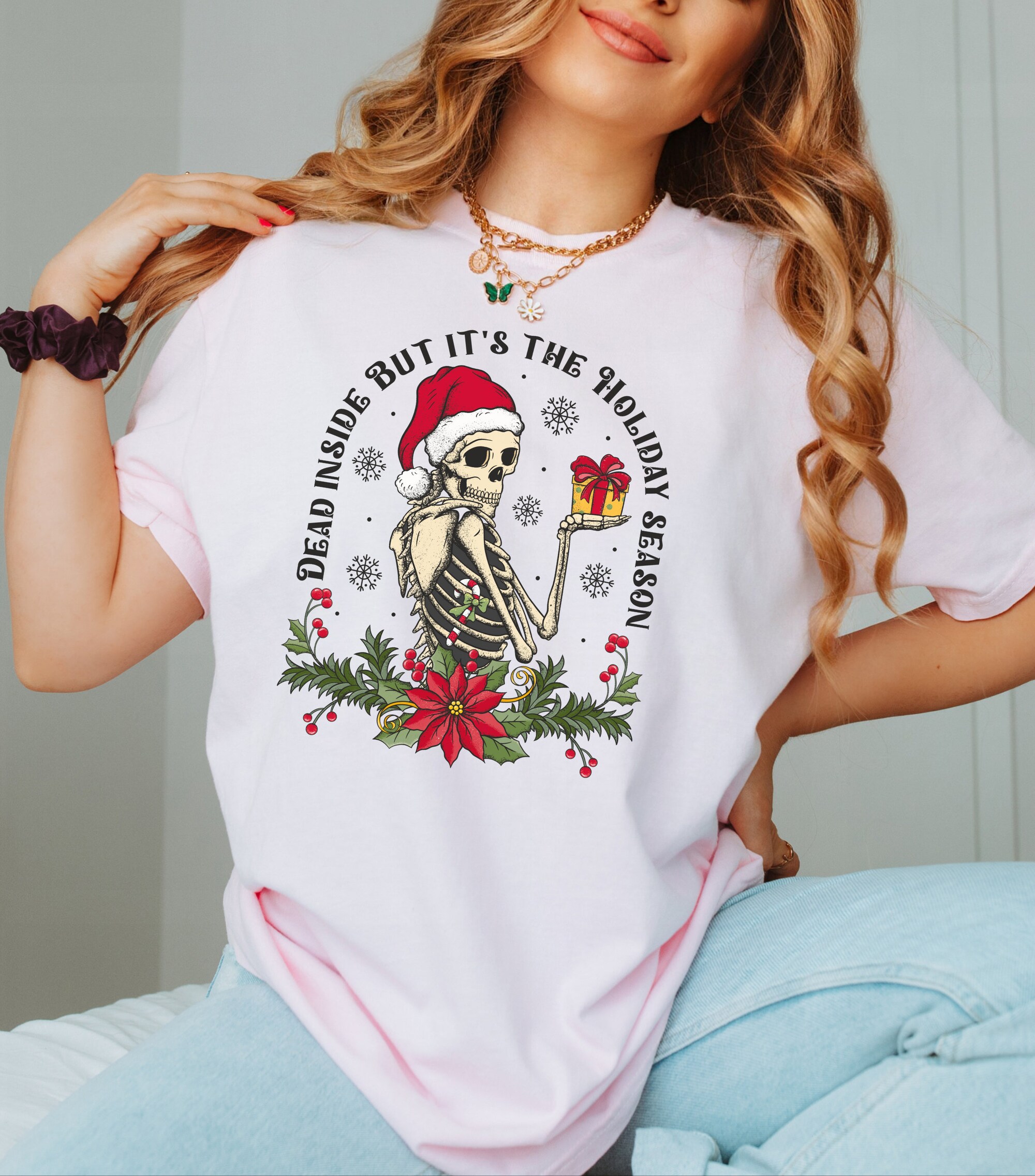 Dead Inside But It's The Holiday Season Christmas Shirt image 4