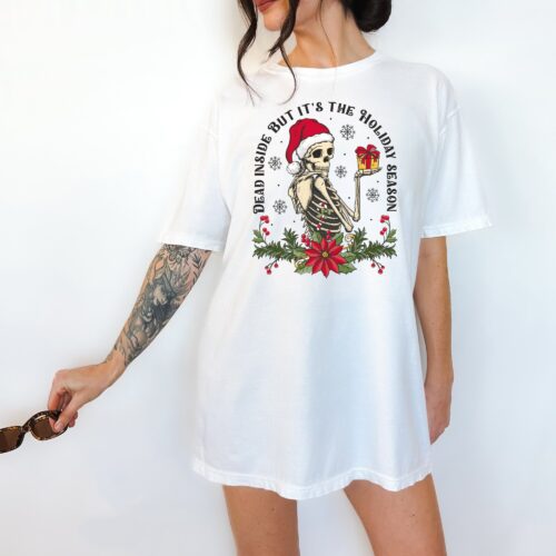 Dead Inside But It's The Holiday Season Christmas Shirt image 0