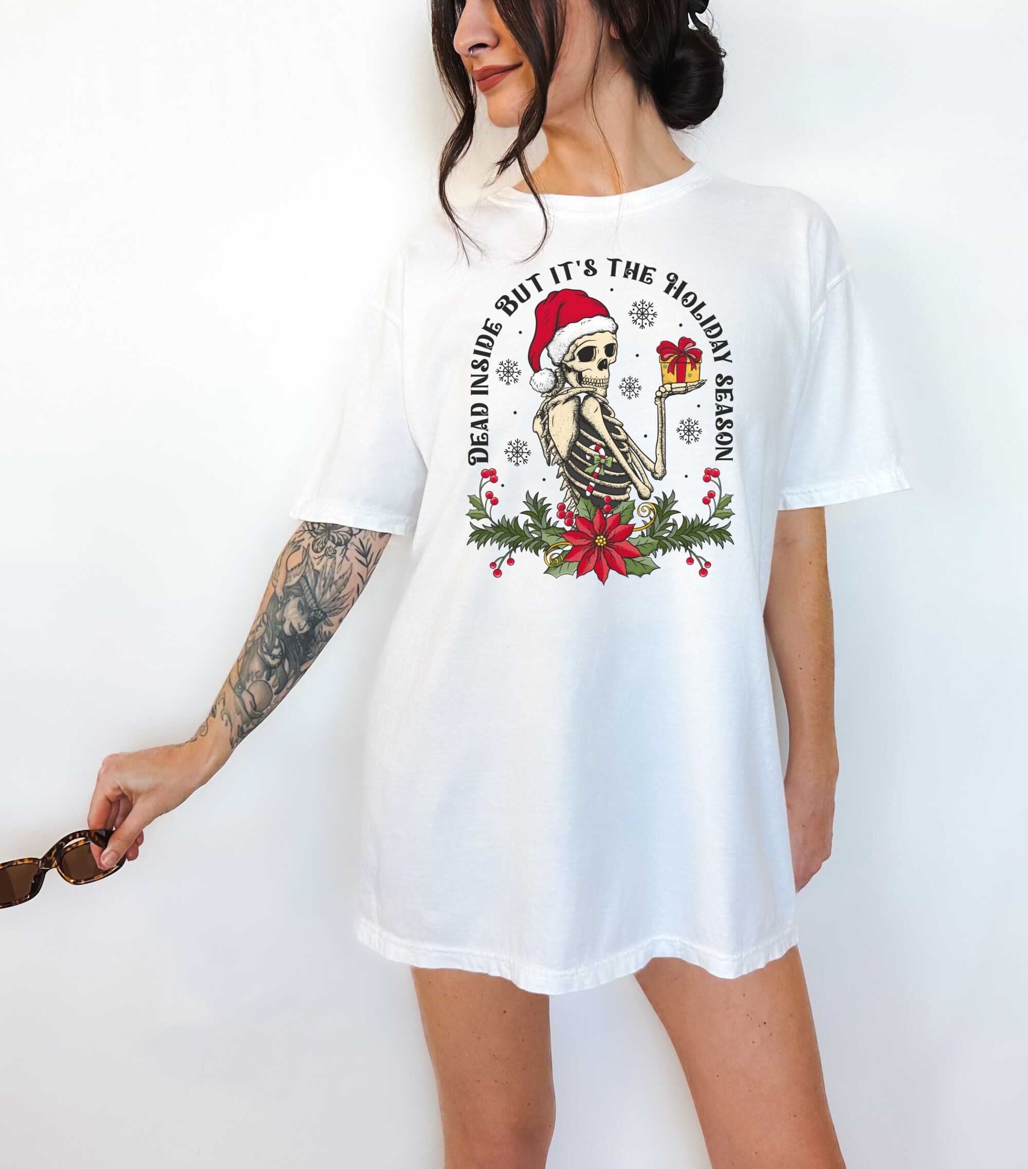 Dead Inside But It's The Holiday Season Christmas Shirt image 0