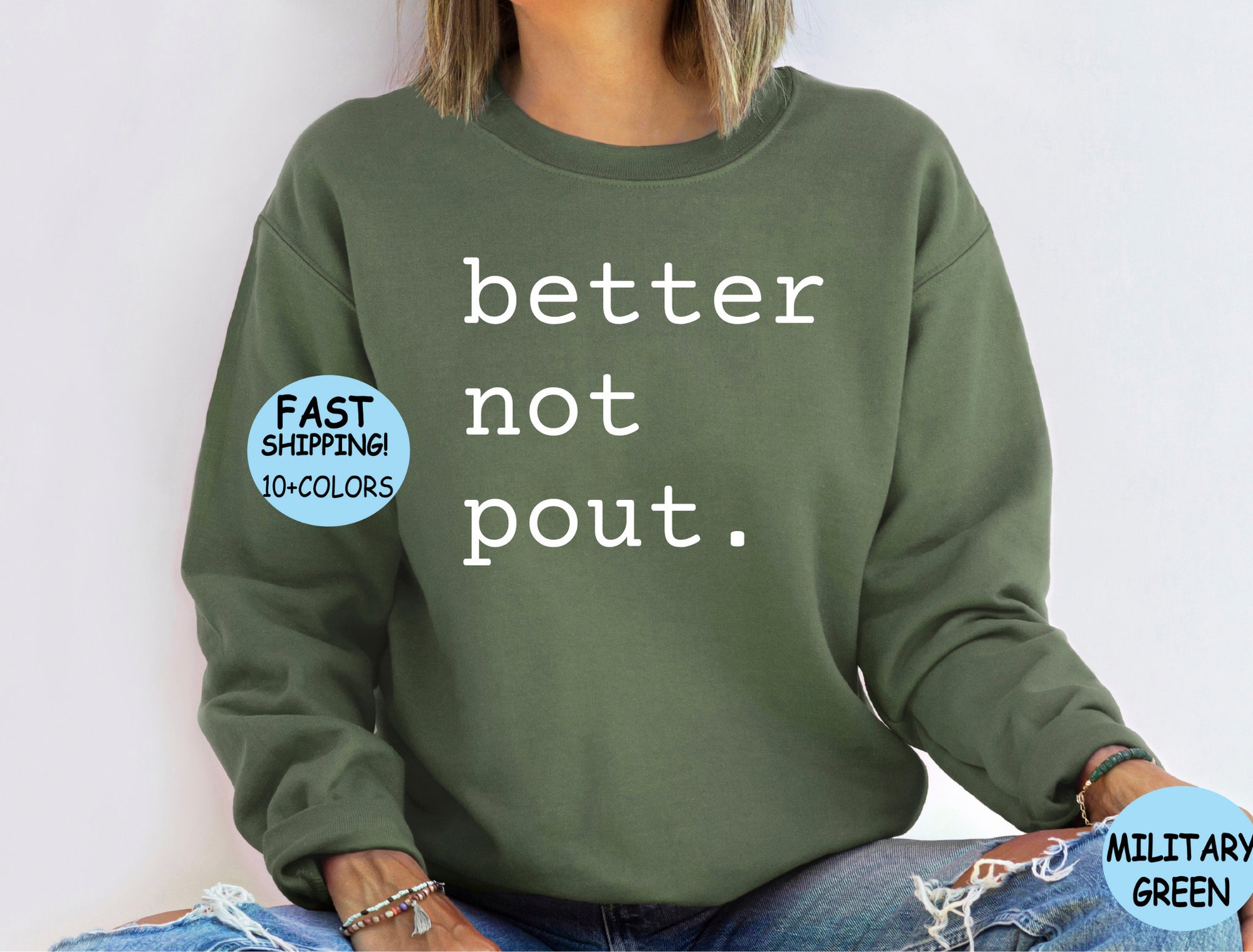 Better Not Pout Christmas Sweatshirt Funny Hoodie Xmas Sweaters image 3