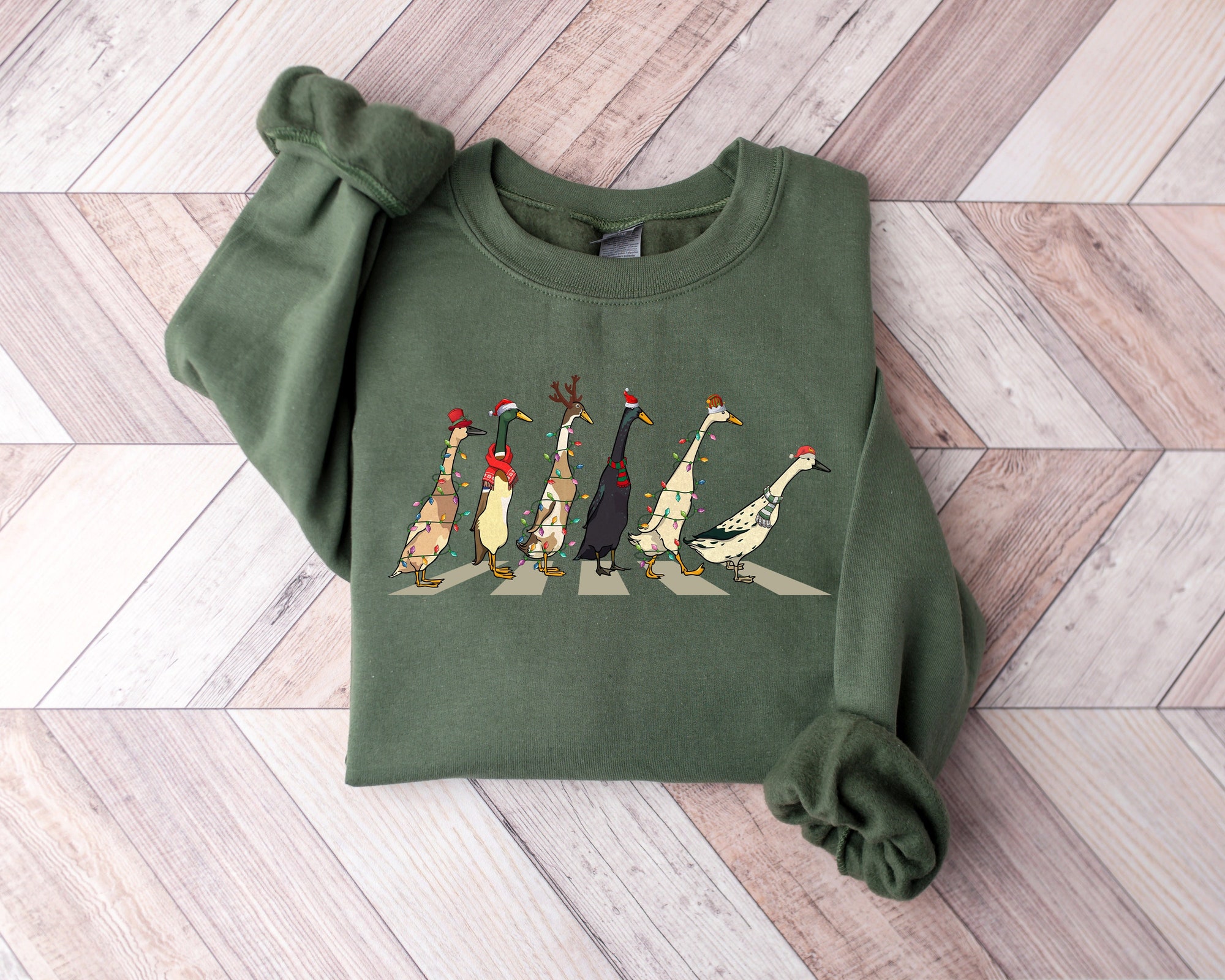 Christmas Ducks Sweatshirt Funny Animals Christmas Shirt image 0