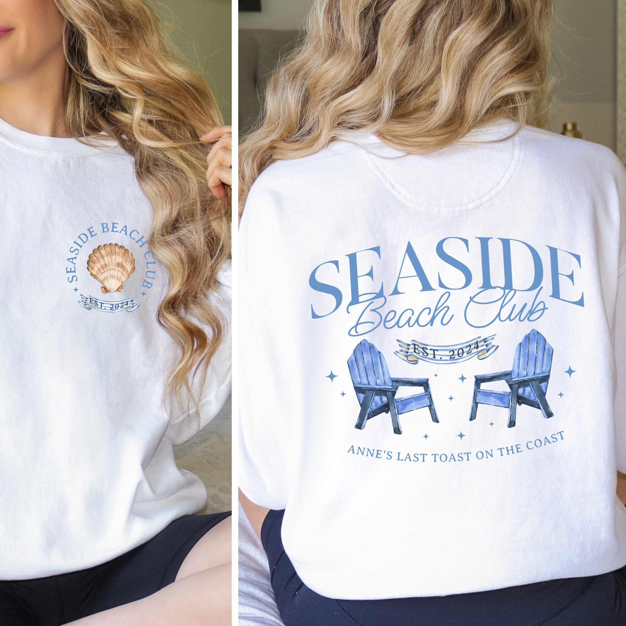 Coastal Charleston Tulum Bachelorette Crewneck Luxury Party Sweatshirt image 1