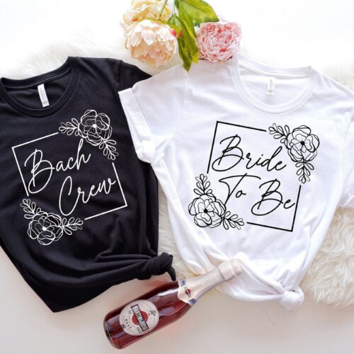 Bride & Bach Crew Shirts: Bachelorette Favors Wedding Bridal Shower Gifts image 0