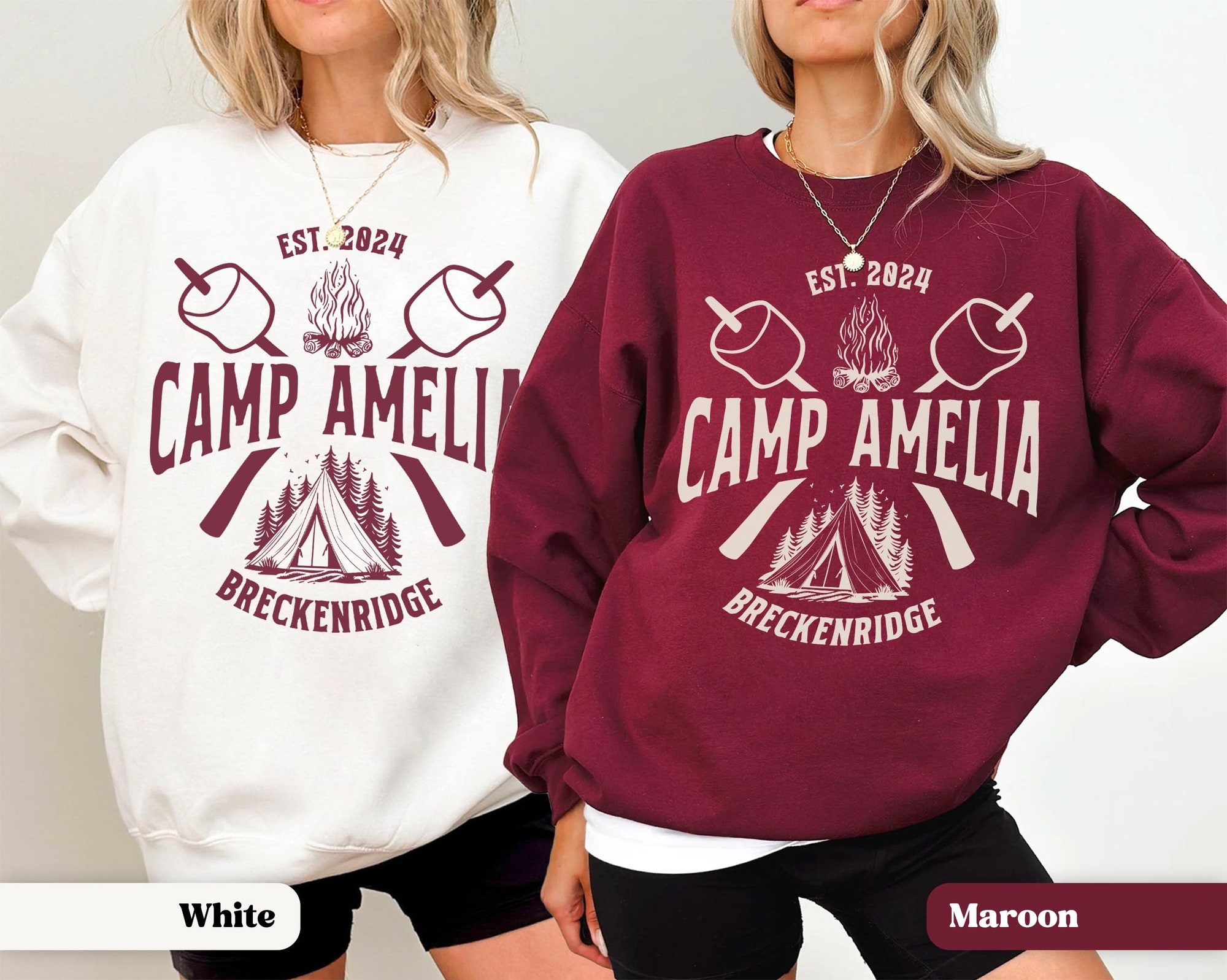 Custom Camping Bachelorette Sweatshirts - Mountain Party Merch image 2