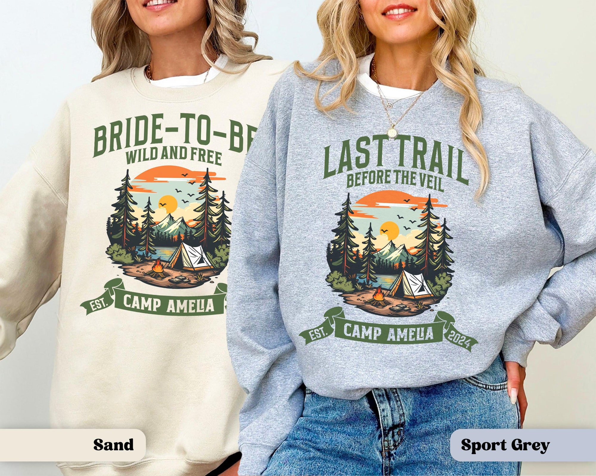 Camping Bachelorette: Custom Sweatshirts for Mountain Bridal Trips image 8