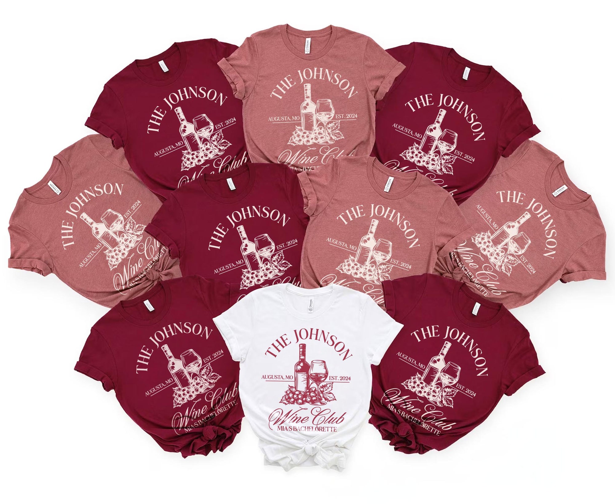 Custom Winery Bachelorette & Wine Theme Bridal T-Shirts image 0