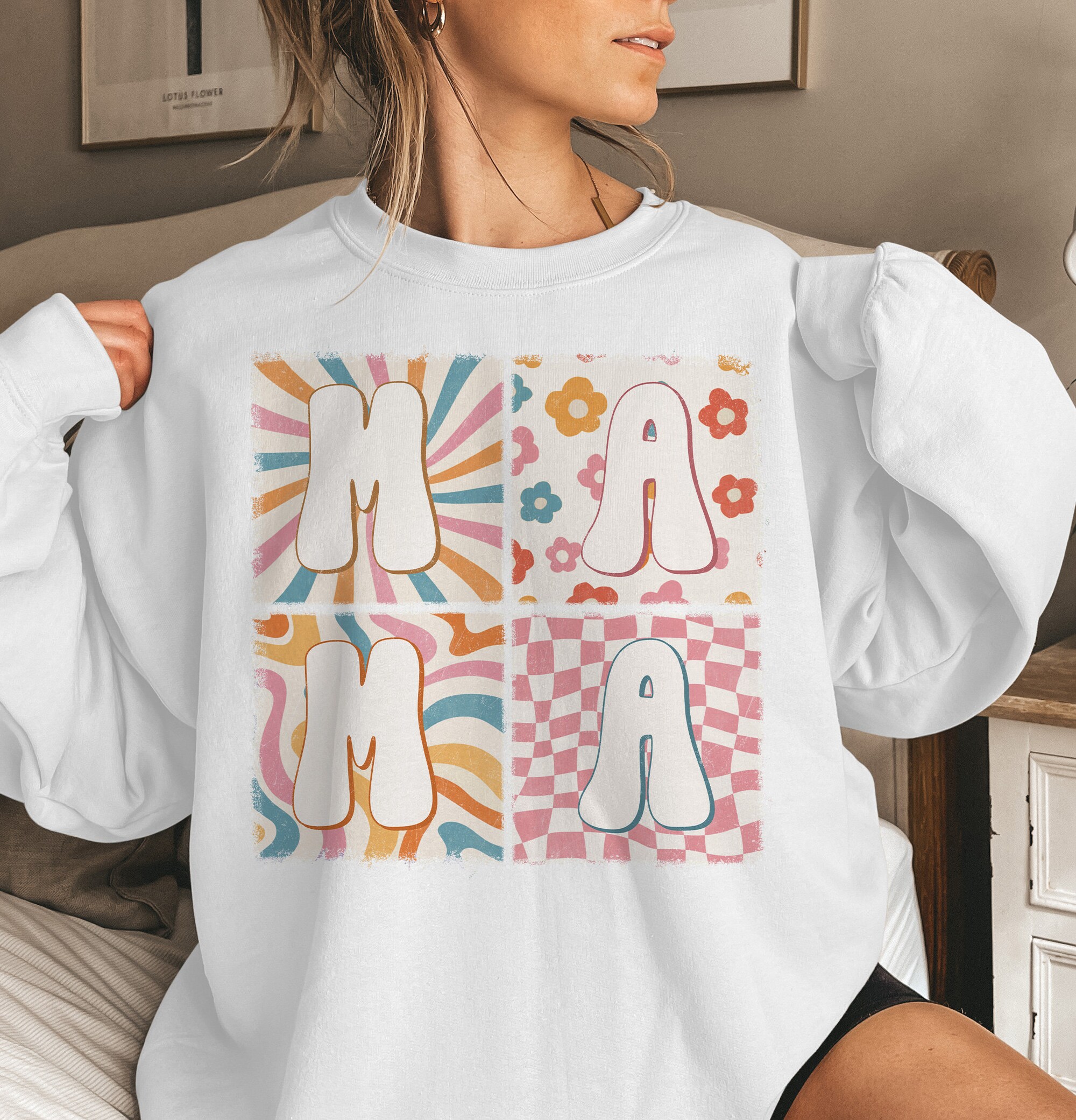 Retro Mama Shirt Floral Mama Mother's Day Gift T-shirt image 3