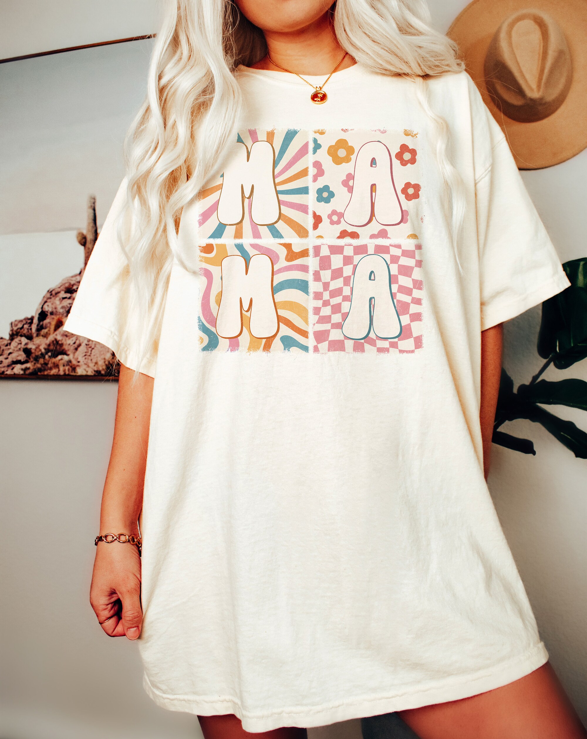 Retro Mama Shirt Floral Mama Mother's Day Gift T-shirt image 0