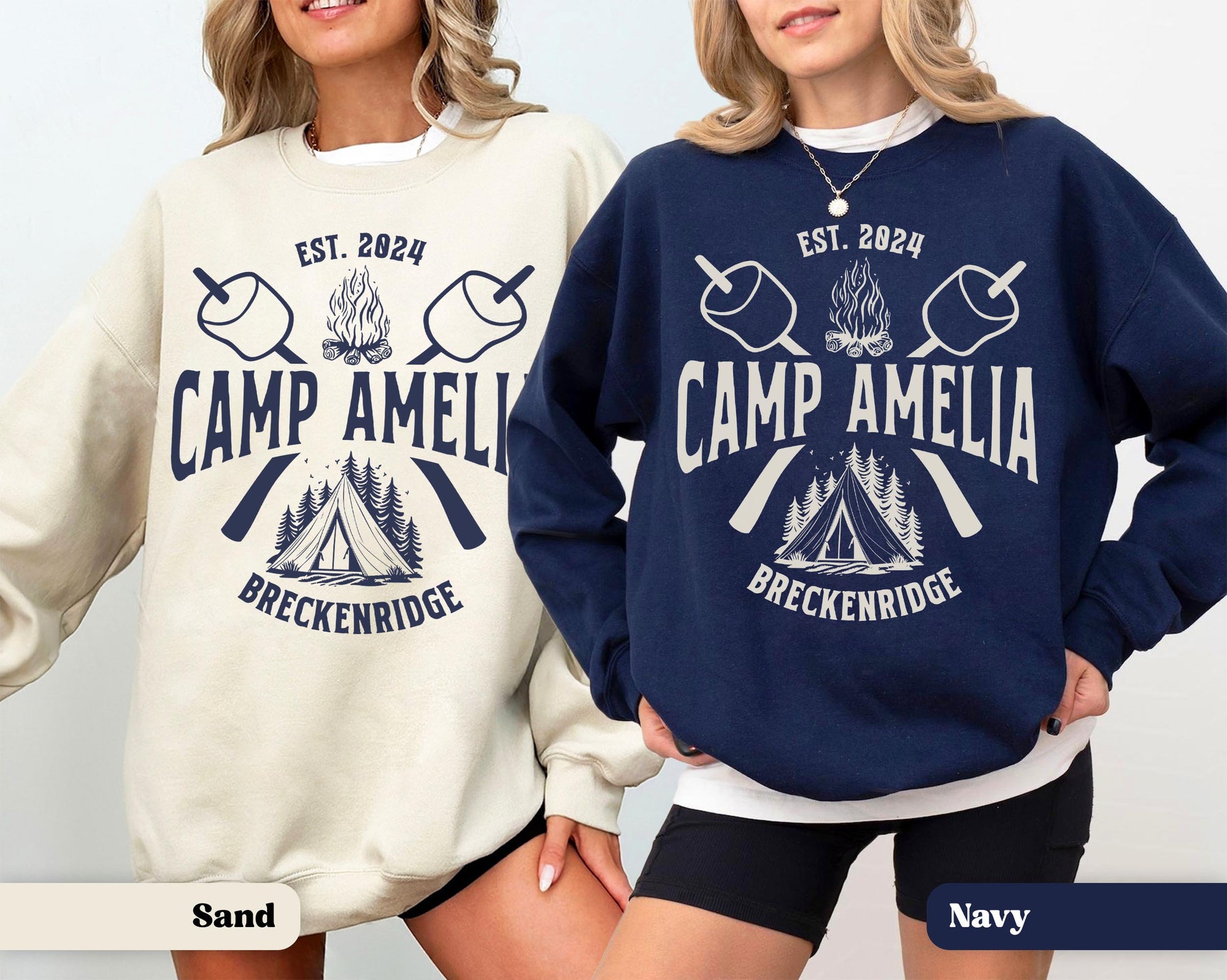 Custom Camping Bachelorette Sweatshirts - Mountain Party Merch image 3