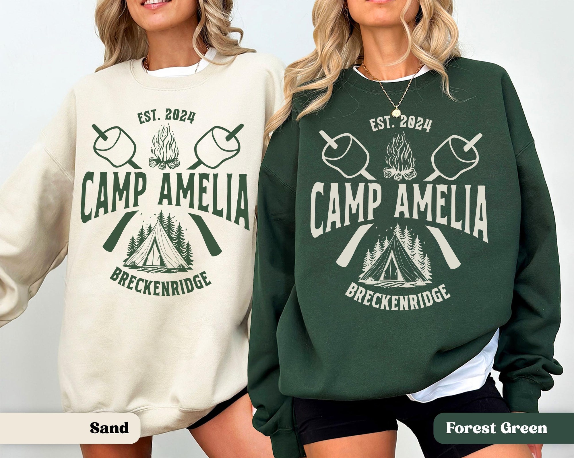 Custom Camping Bachelorette Sweatshirts - Mountain Party Merch image 1