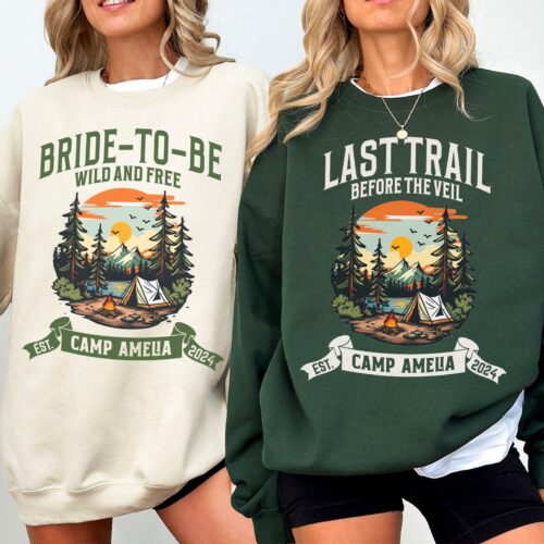 Camping Bachelorette: Custom Sweatshirts for Mountain Bridal Trips image 0