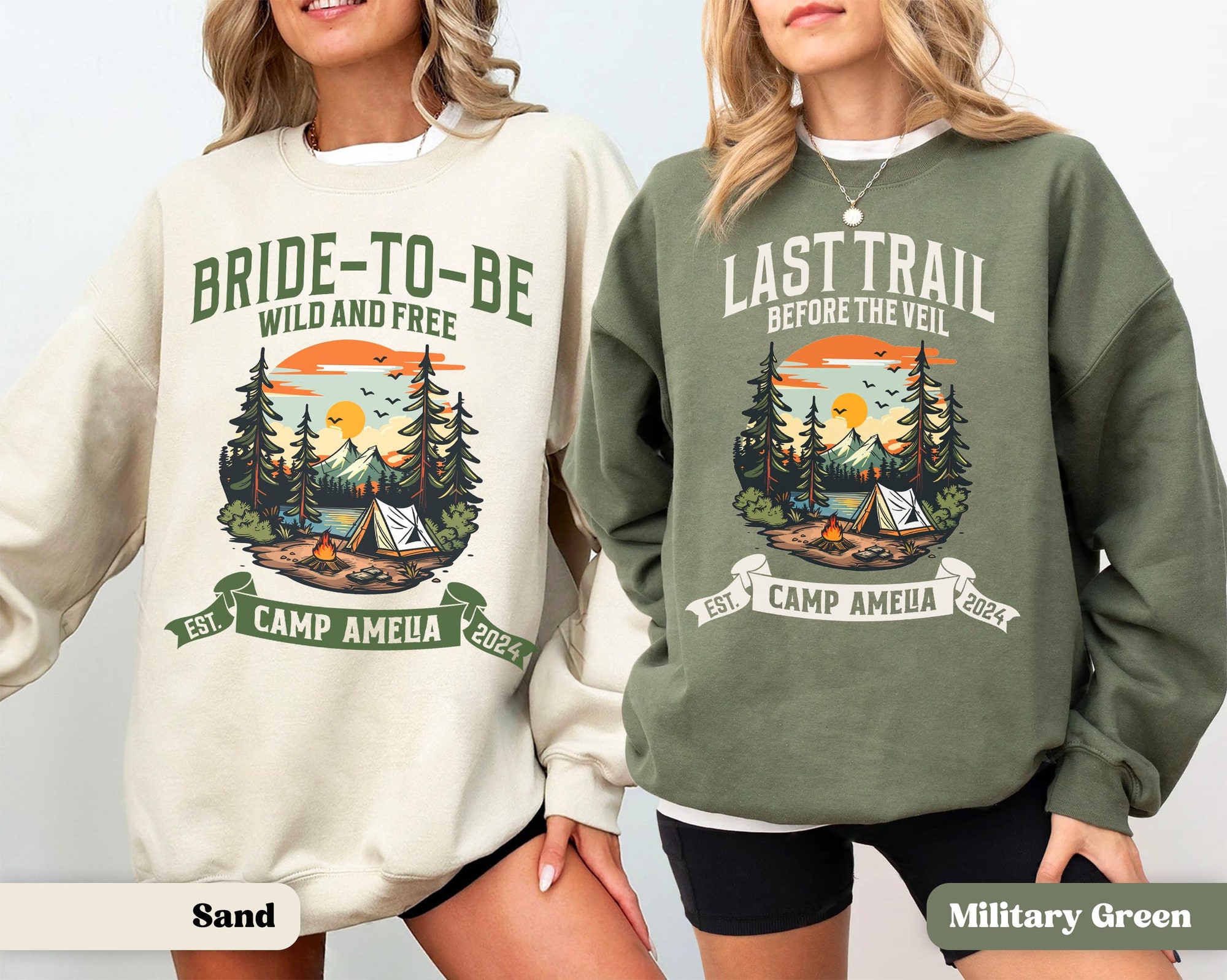 Camping Bachelorette: Custom Sweatshirts for Mountain Bridal Trips image 3