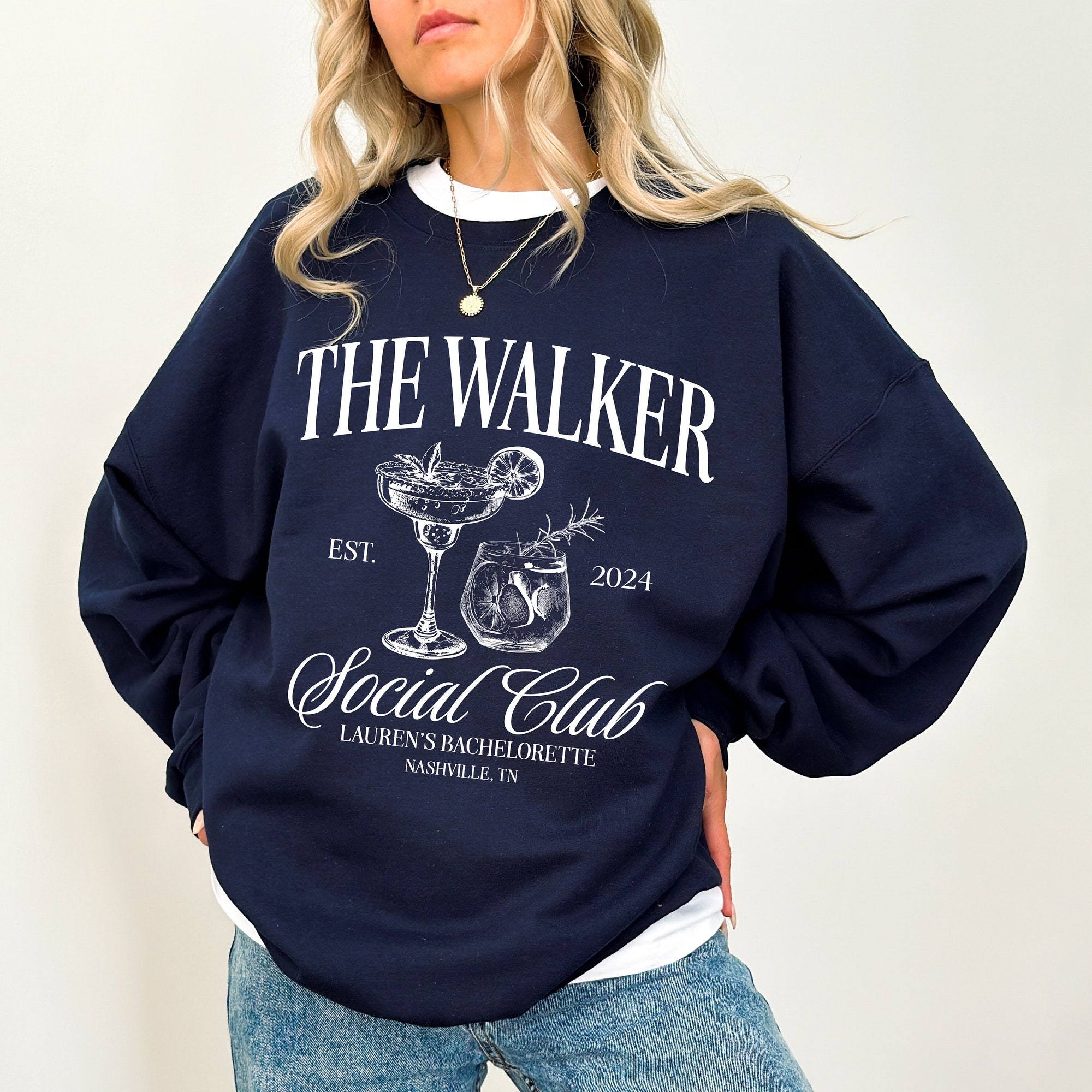 Custom Social Club & Bachelorette Sweatshirts with Last Name image 1