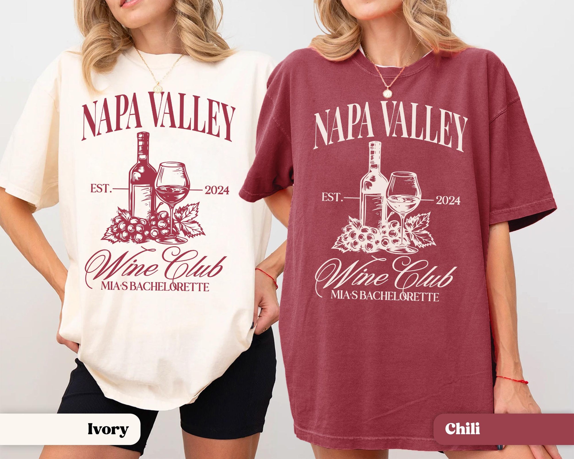 Bride & Bachelorette Wine-Themed Custom Shirts for Tasting Party image 1