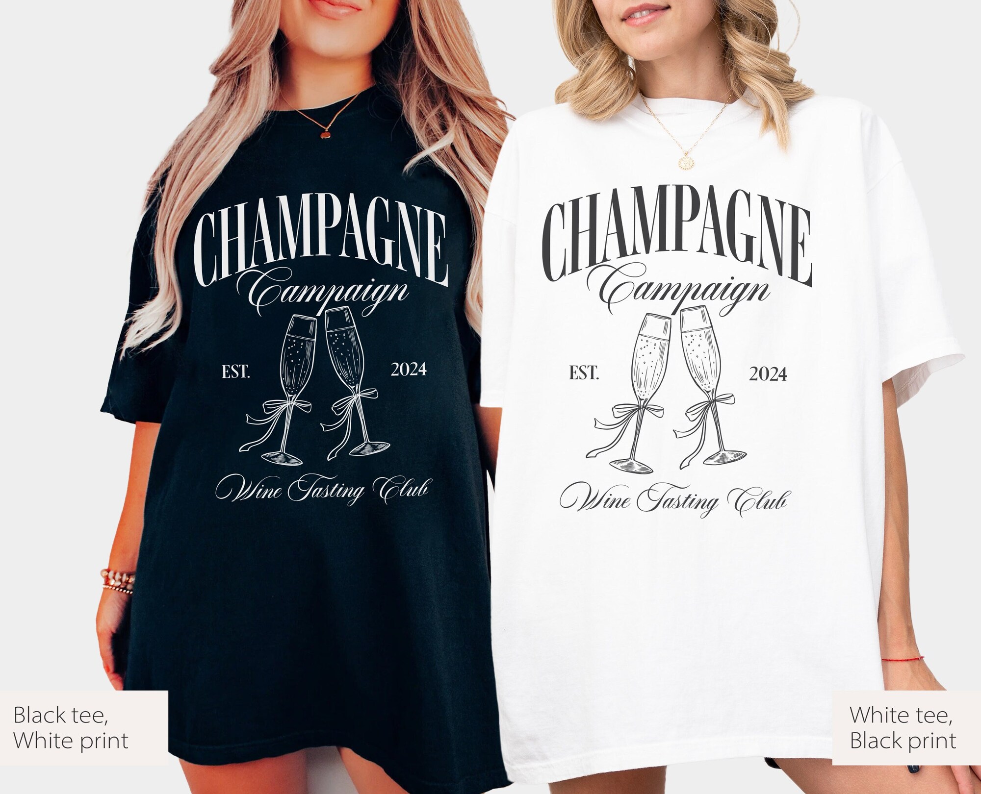 Champagne Campaign Tee: Custom Wine Tasting Bachelorette Shirt image 1