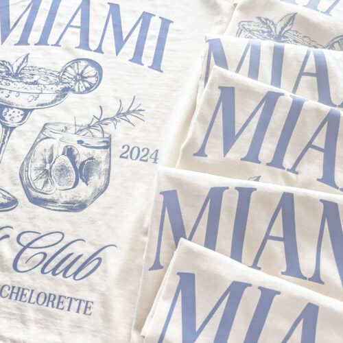 Miami Beach Social Club Tee: Custom Bachelorette Group Shirt image 0