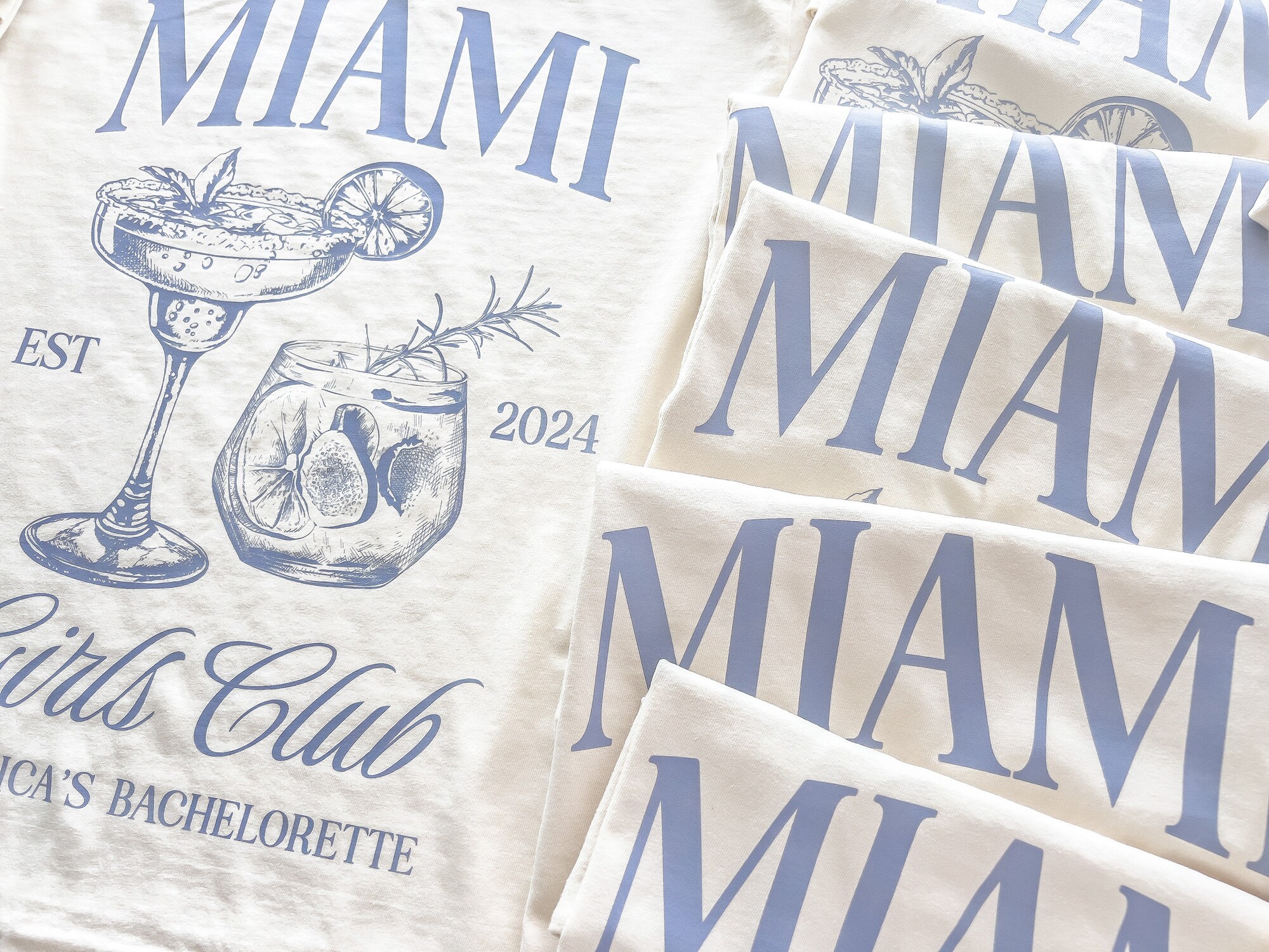 Miami Beach Social Club Tee: Custom Bachelorette Group Shirt image 0