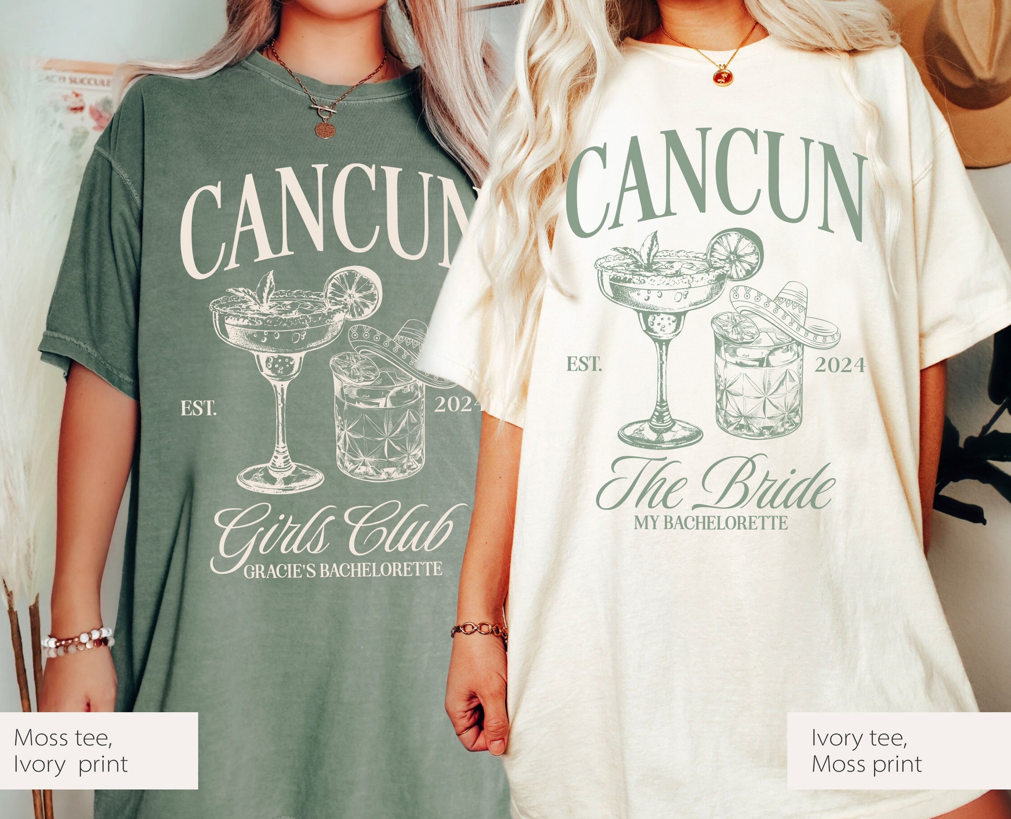 Cancun Beach Bachelorette Shirts Custom Mexico Location Merch image 2