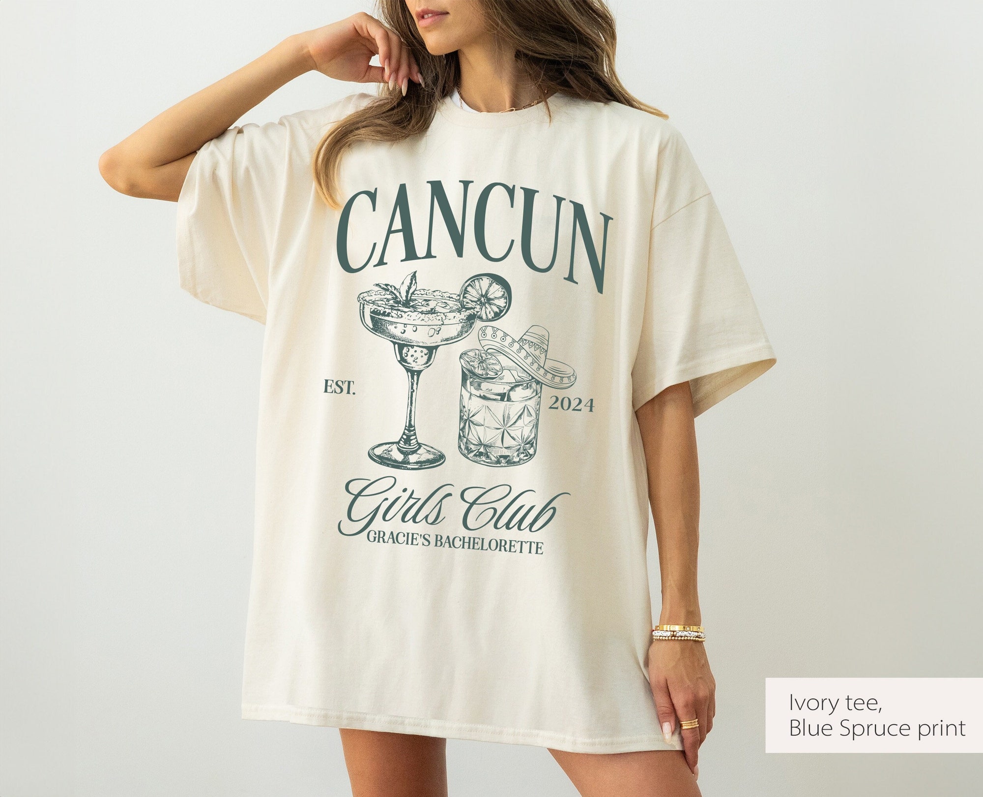 Cancun Beach Bachelorette Shirts Custom Mexico Location Merch image 1