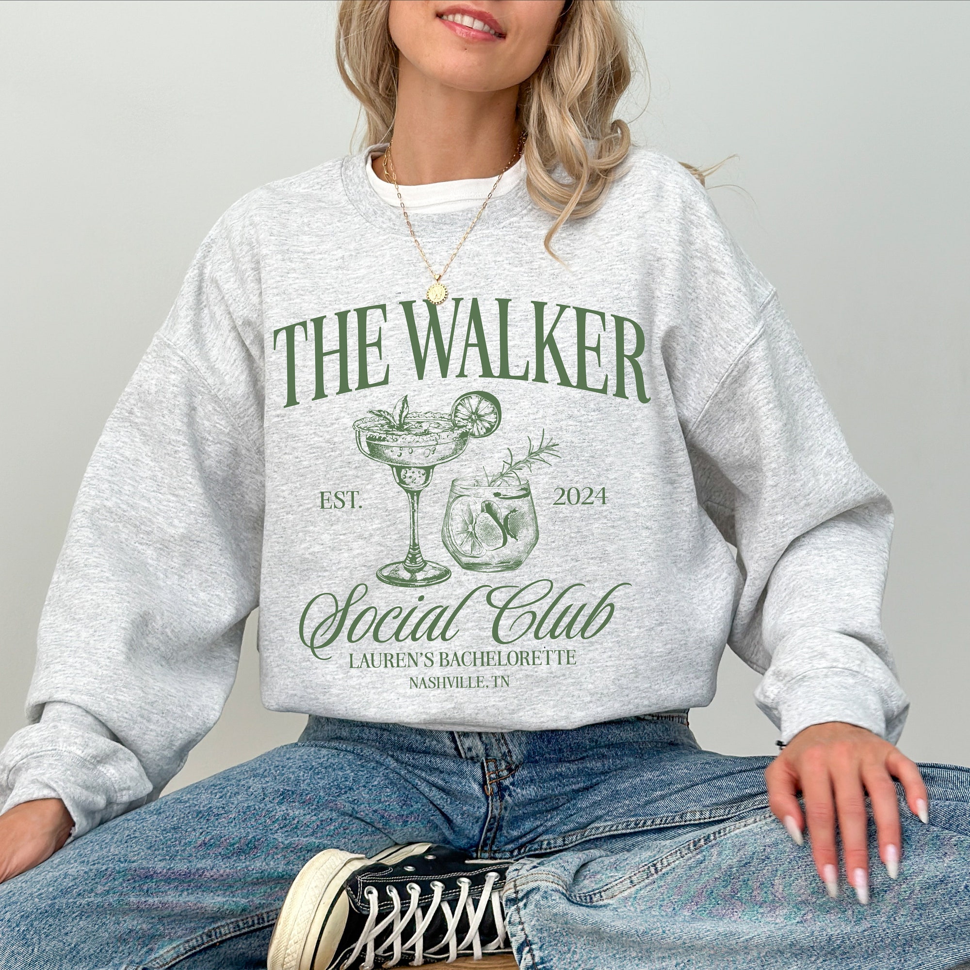 Custom Social Club & Bachelorette Sweatshirts with Last Name image 2