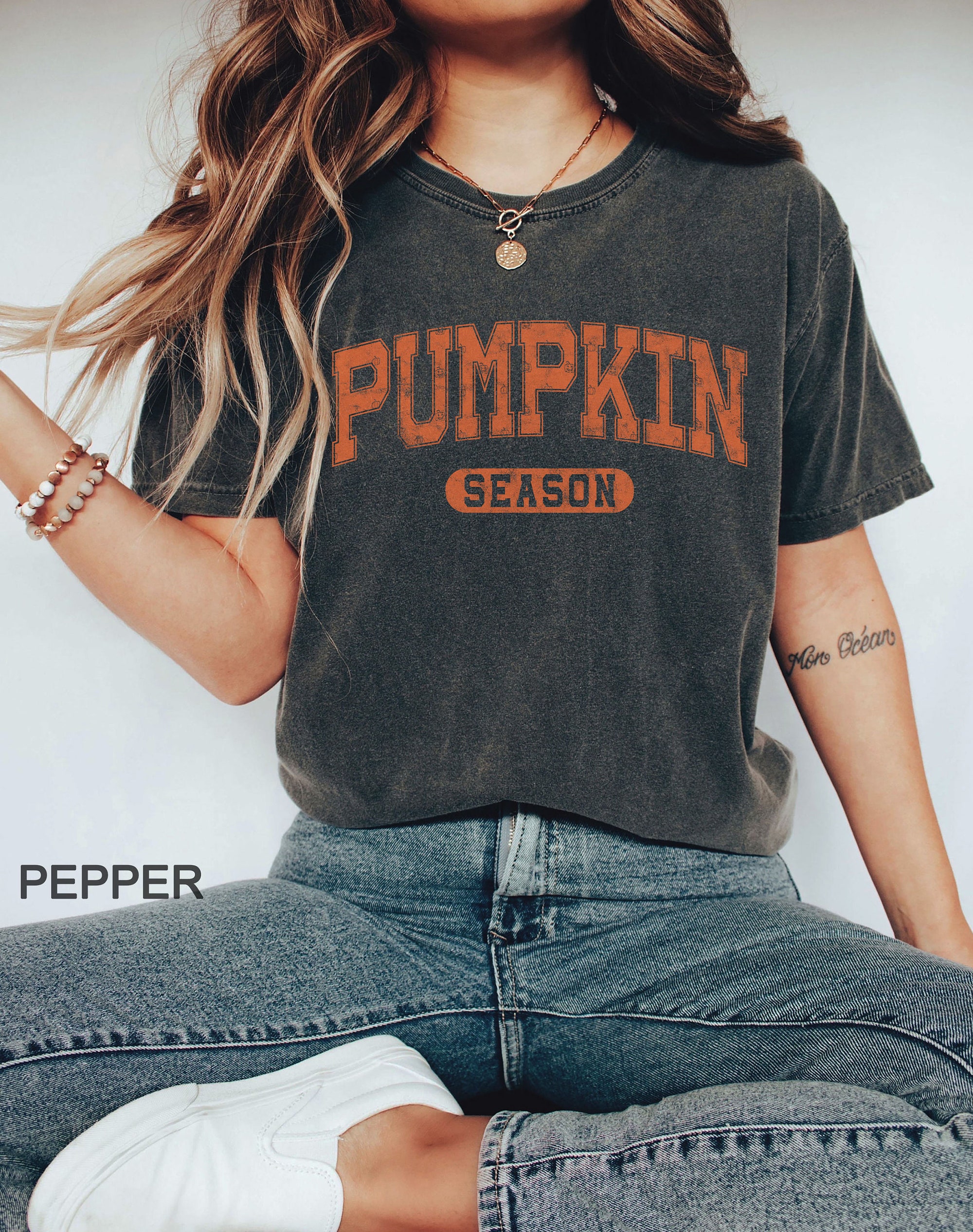 Pumpkin Season Shirt | Retro Comfort Colors Halloween Tee | Funny Spooky Top image 5