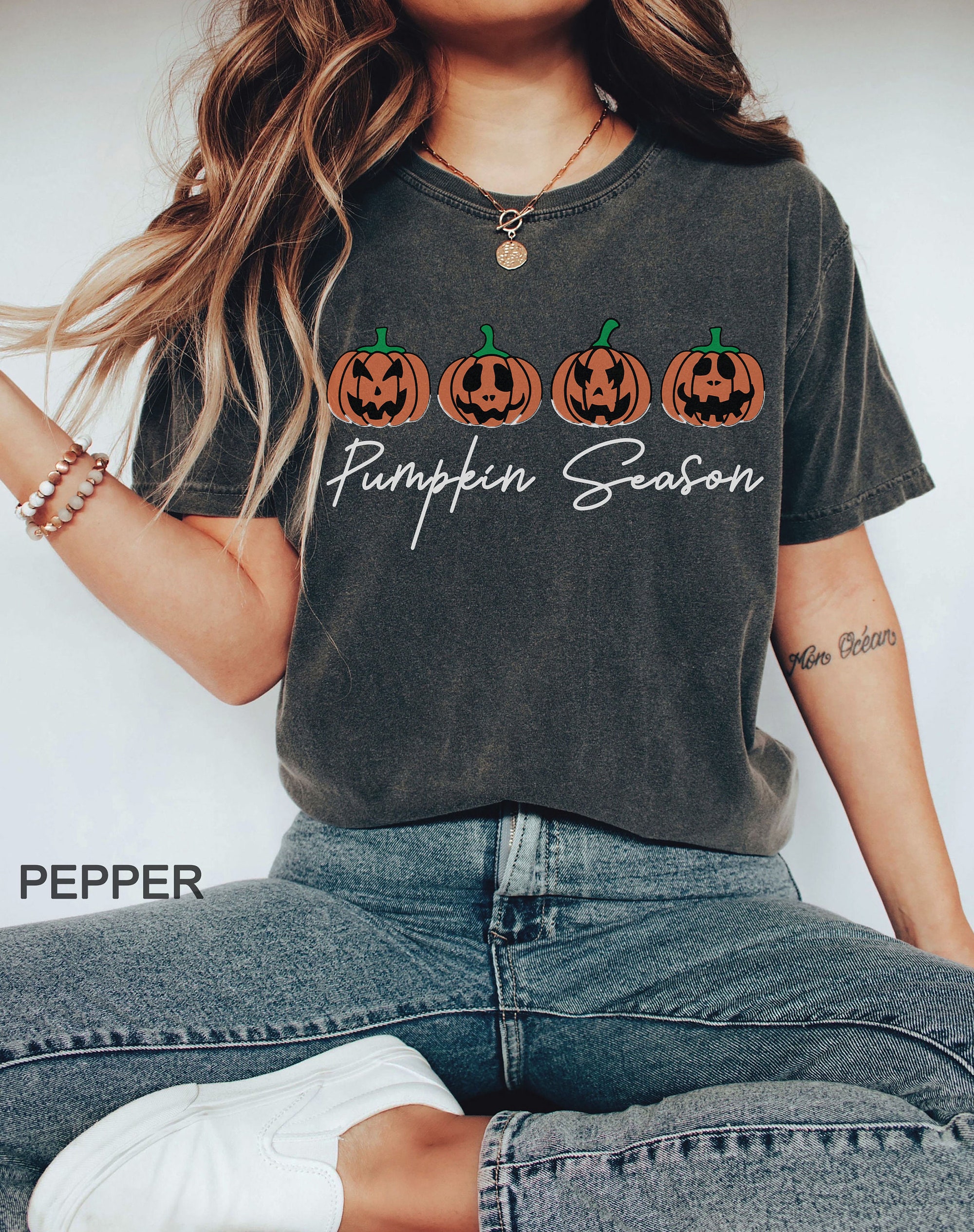 Pumpkin Season Halloween Shirt | Spooky Skeleton Tee Gift image 6