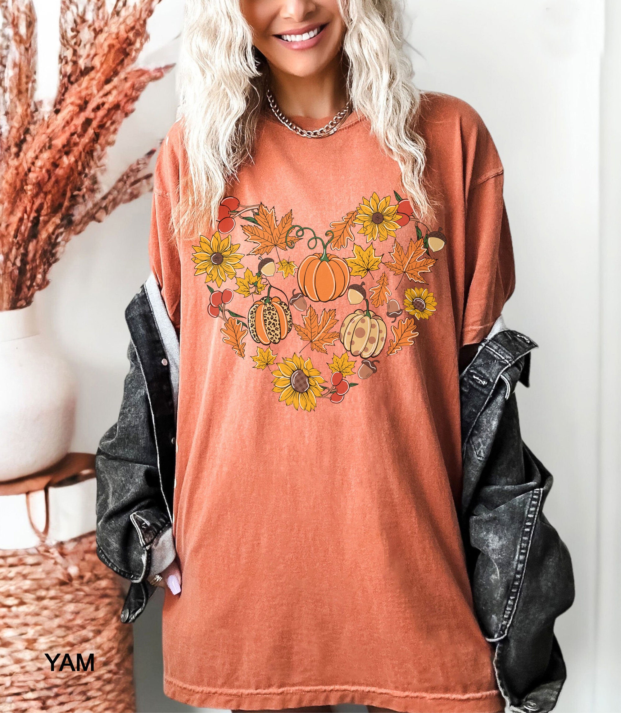 Fall Heart T-Shirt | Pumpkin Season & Halloween Top Tee image 4