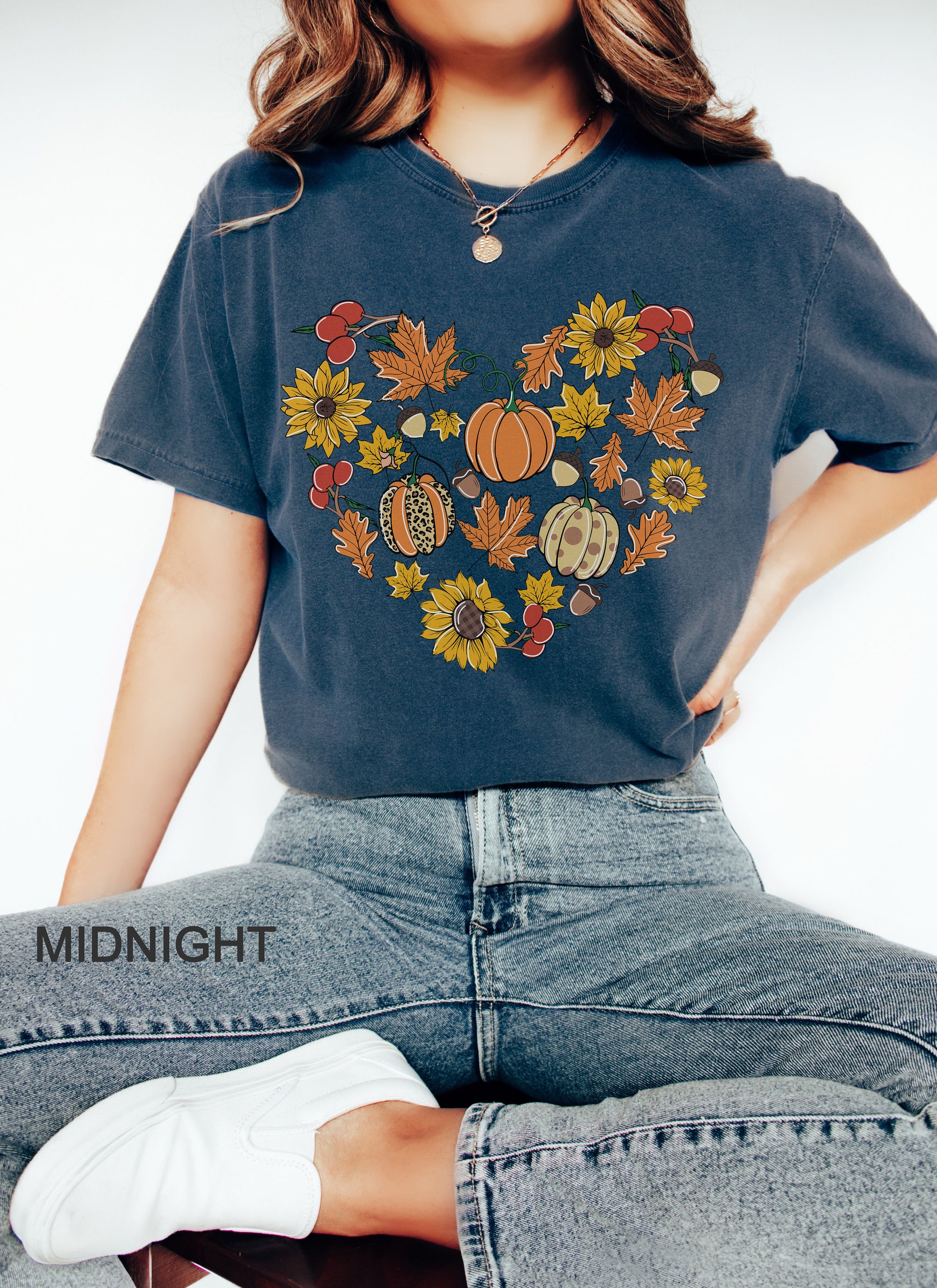 Fall Heart T-Shirt | Pumpkin Season & Halloween Top Tee image 7