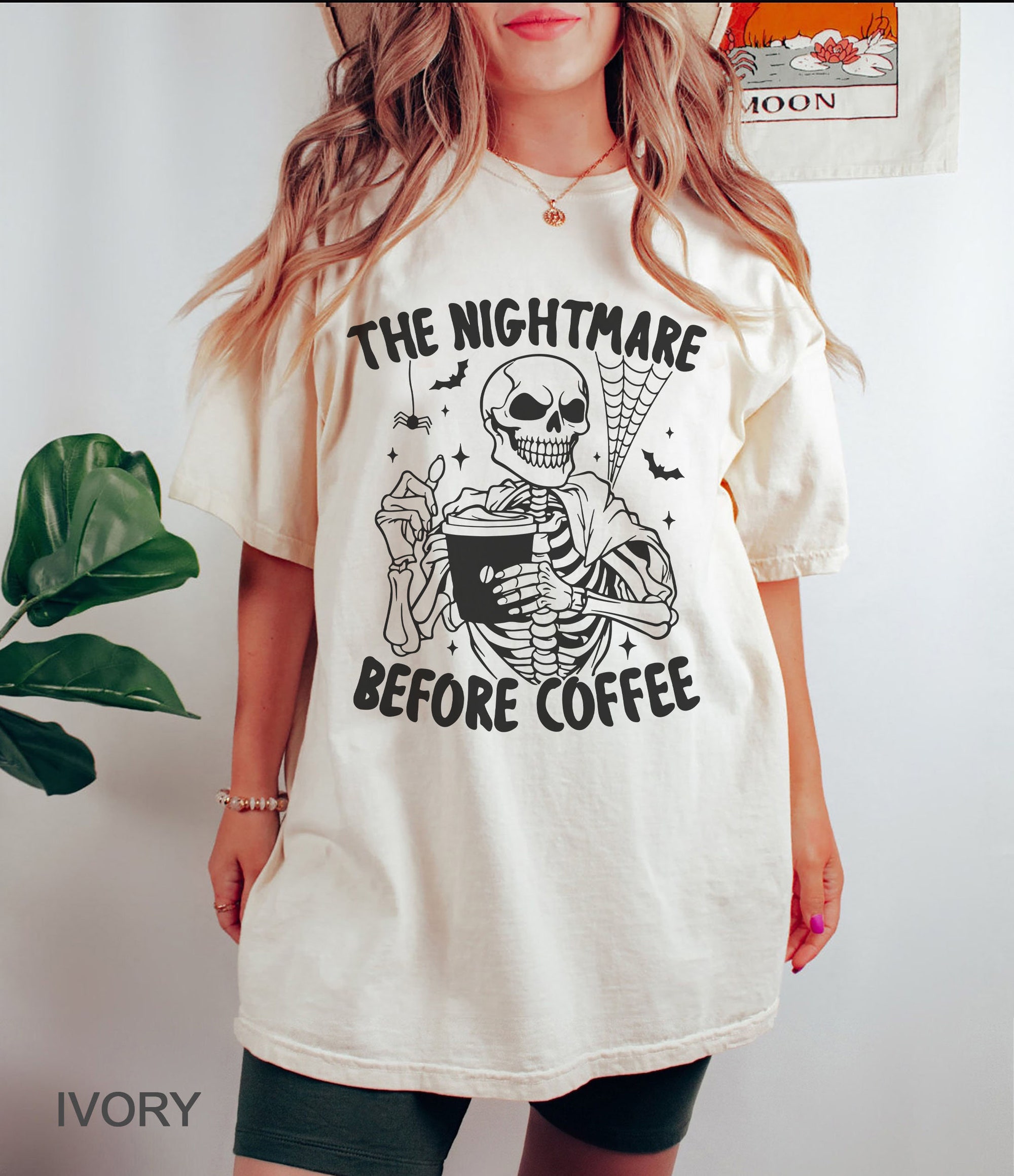 Nightmare Before Coffee Halloween Shirt | Funny Skeleton Tee image 3