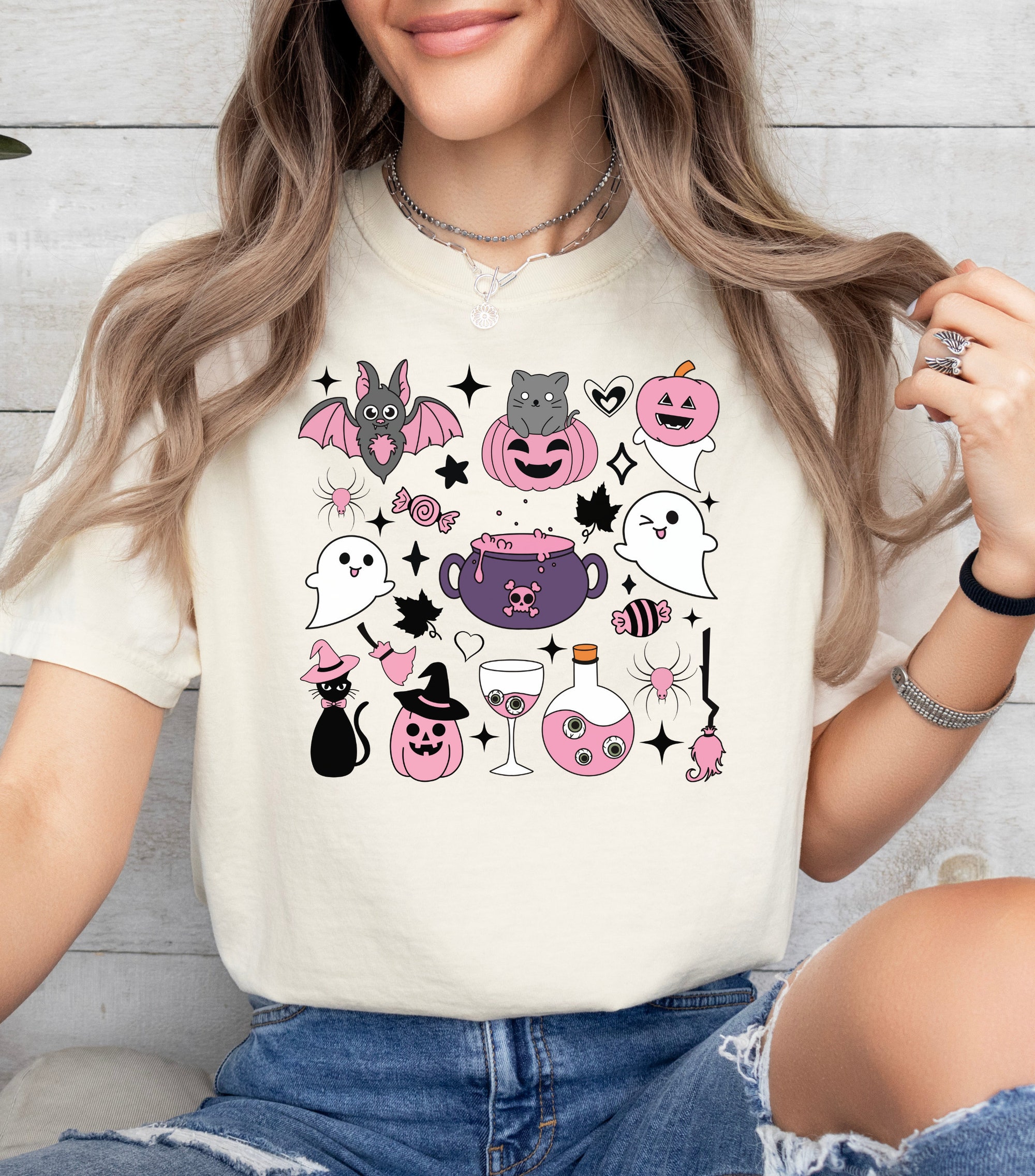 Halloween Doodles Shirt - Cute Halloween Tee for Fall image 5