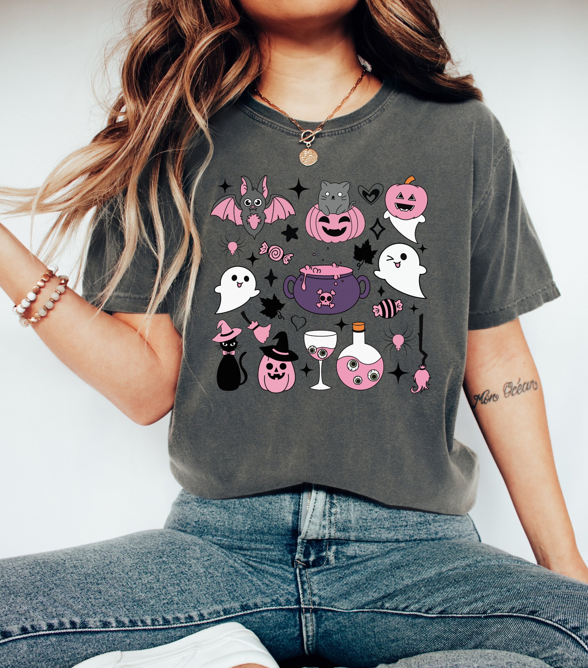 Halloween Doodles Shirt - Cute Halloween Tee for Fall image 2