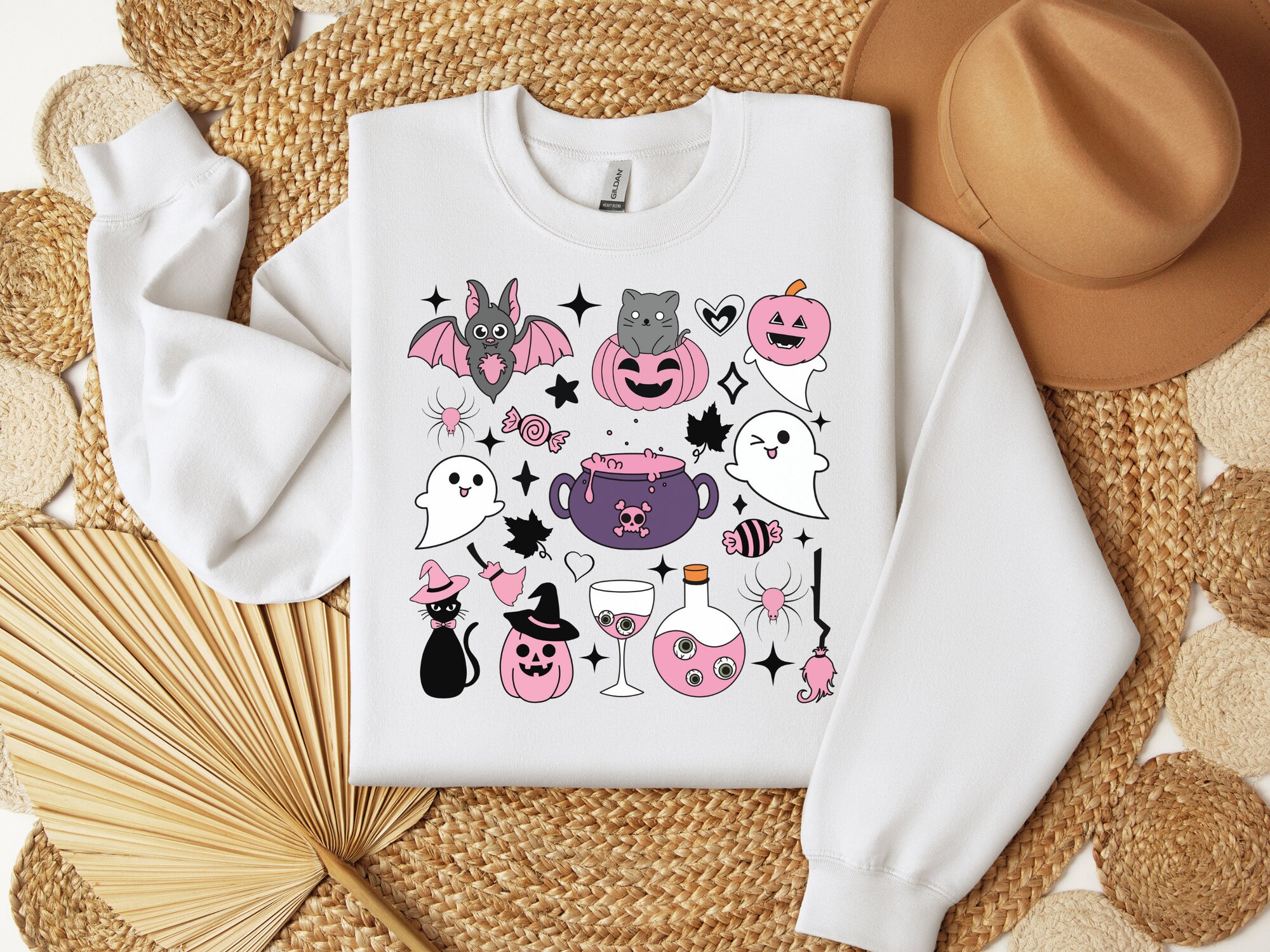 Halloween Doodle Sweatshirt - Spooky Season Gift for Women image 4