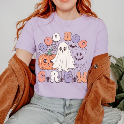 Comfort Colors Boo Crew Halloween Shirt | Funny Scary Tee for Spooky Season image 0